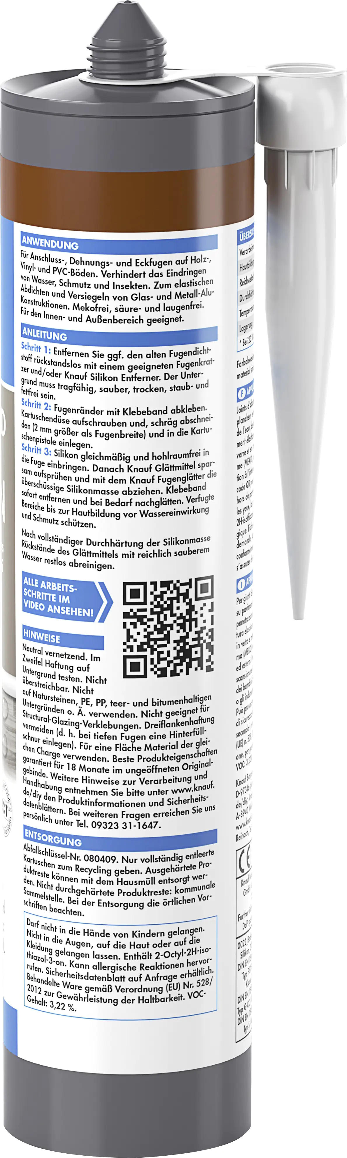 Knauf Boden- & Fenster Silikon 300 ml eiche dunkel