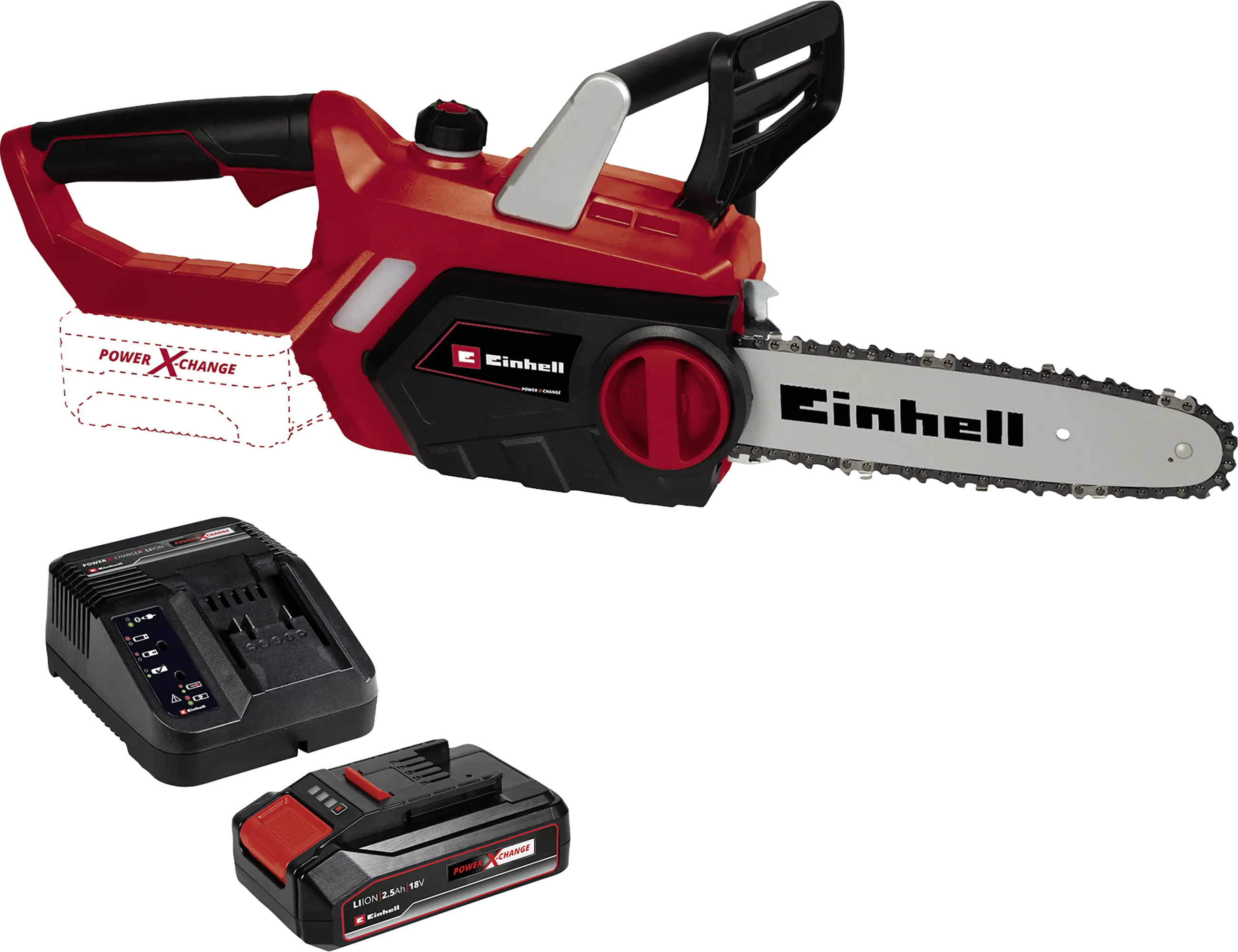 Einhell Akku-Kettensäge GC-KS 18 Li Kit 25 cm Schwertlänge inkl. 1 x 18 V / 2,5 Ah Li Ion Akku und Ladegerät Einhell Akku-Kettensäge GC-KS 18 Li Kit 25 cm Schwertlänge inkl. 1 x 18 V / 2,5 Ah Li Ion Akku und Ladegerät