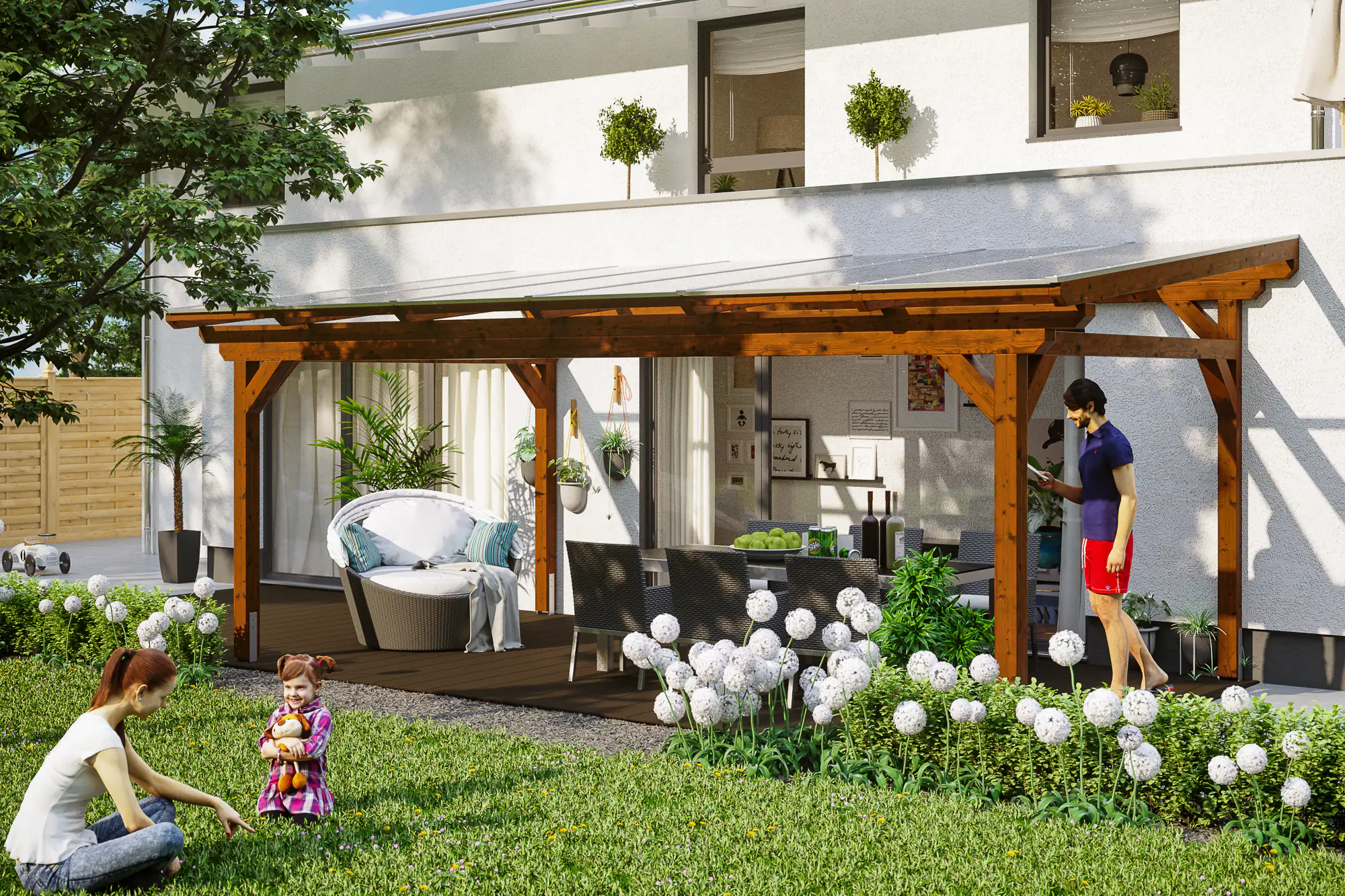 SKAN HOLZ Terrassenüberdachung Sanremo 648 x 250 cm Leimholz