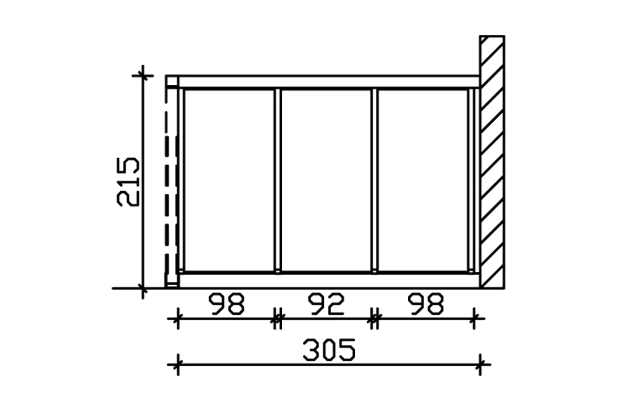 SKAN HOLZ Seitenwand m. Polycarbonatplatten 305 x 200 cm, Douglasie, natur