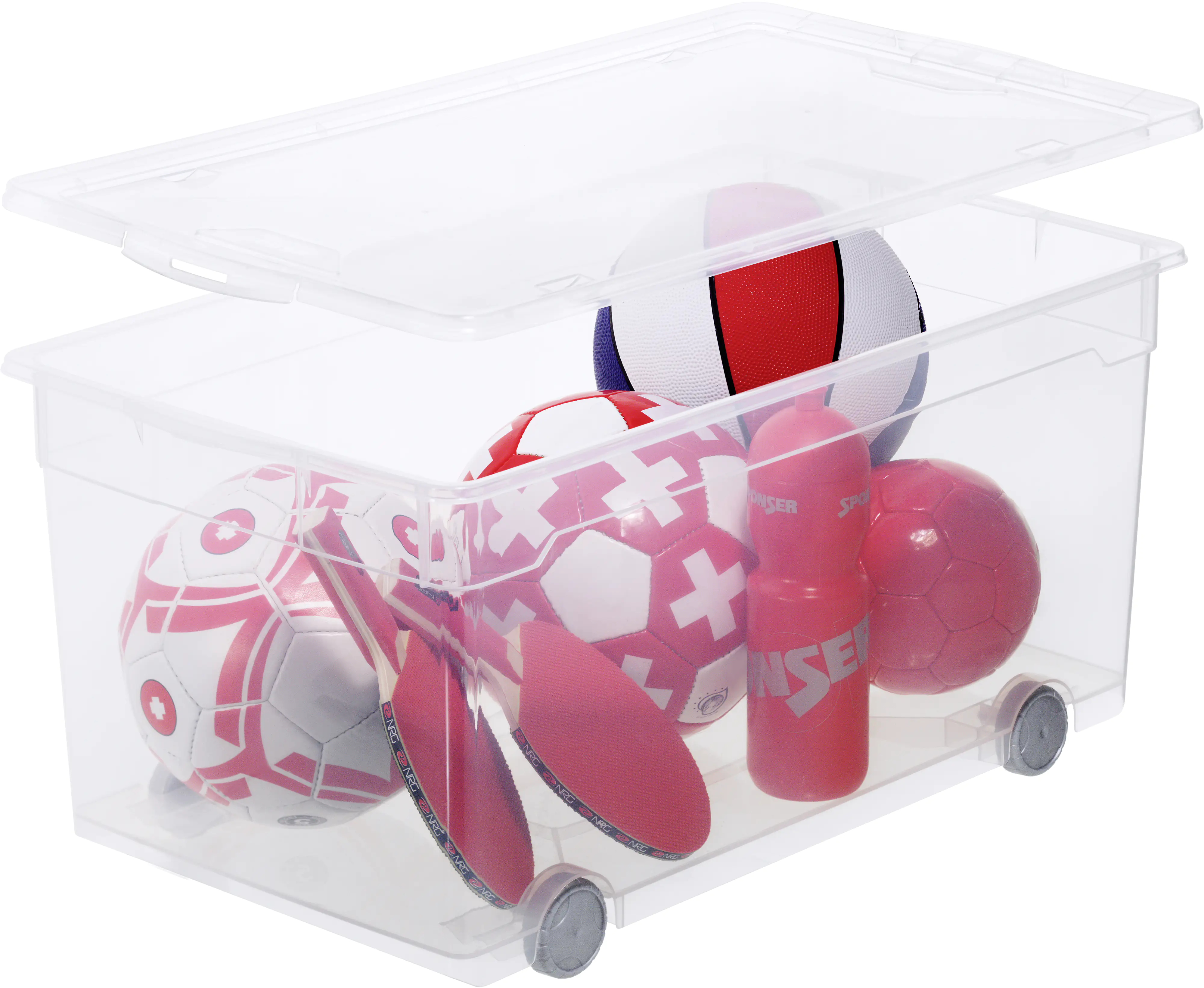 Rotho Aufbewahrungsbox Clear mit Rollen inkl. Deckel 63 L transparent Rotho Aufbewahrungsbox Clear mit Rollen inkl. Deckel 63 L transparent
