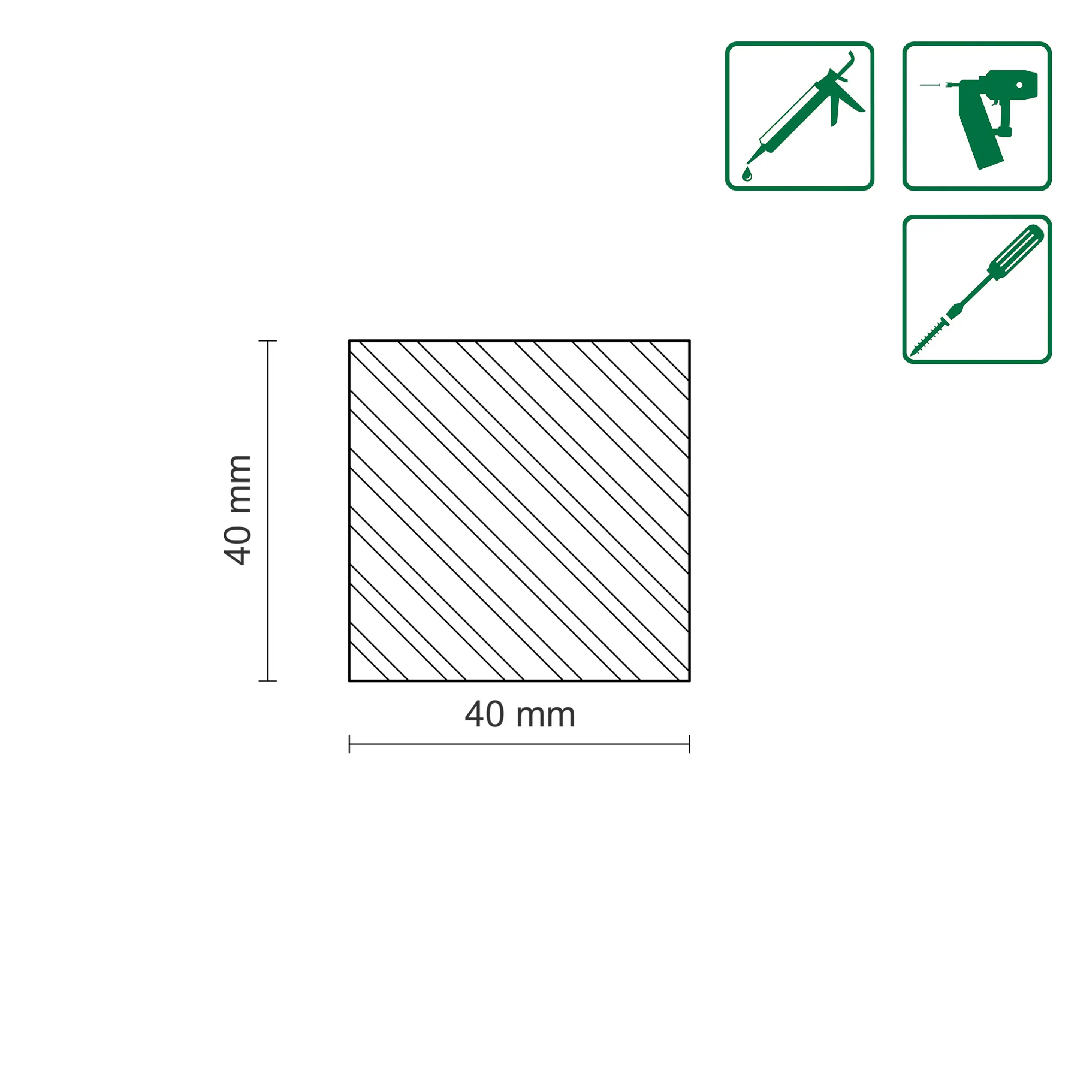 FN Neuhofer Flachleiste 95 cm 40 x 40 mm Buche