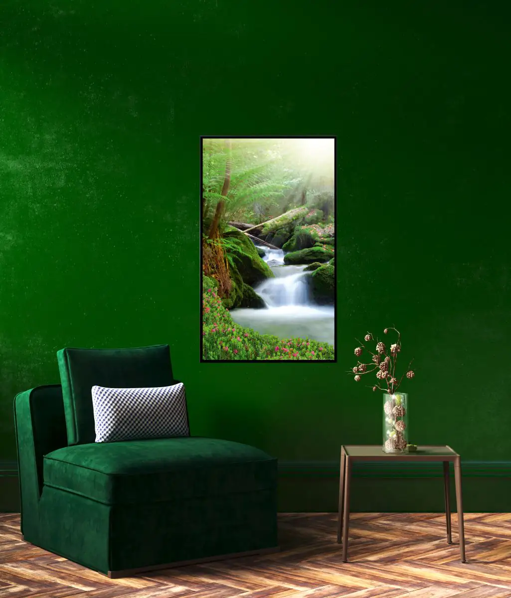 papermoon Infrarotheizkörper EcoHeat 60x120 cm 1000 Watt, Wasserfall Moos