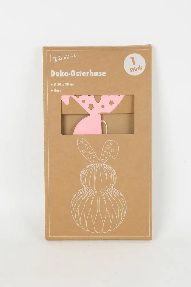 TrendLine Dekoaufsteller Osterhase Papier Ø 20 x 38 cm rosa 
