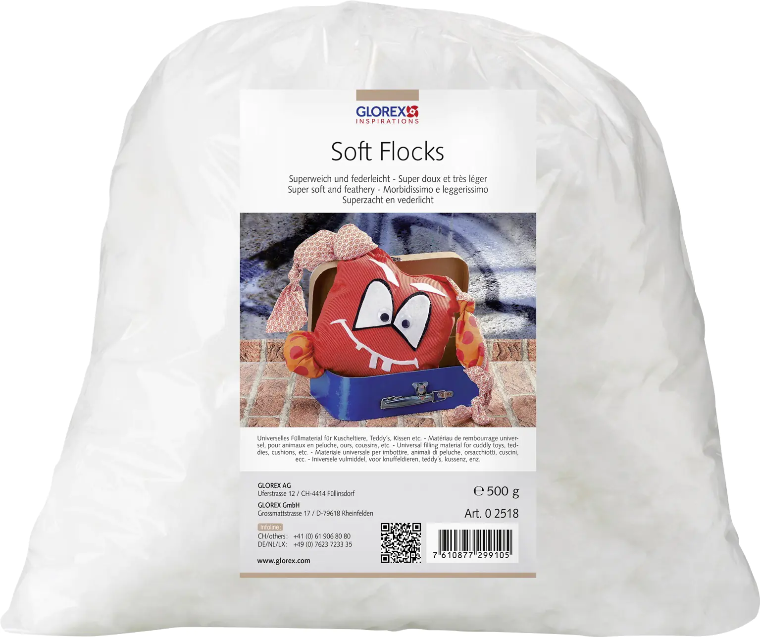 Glorex Soft-Flocks weiß 500 g