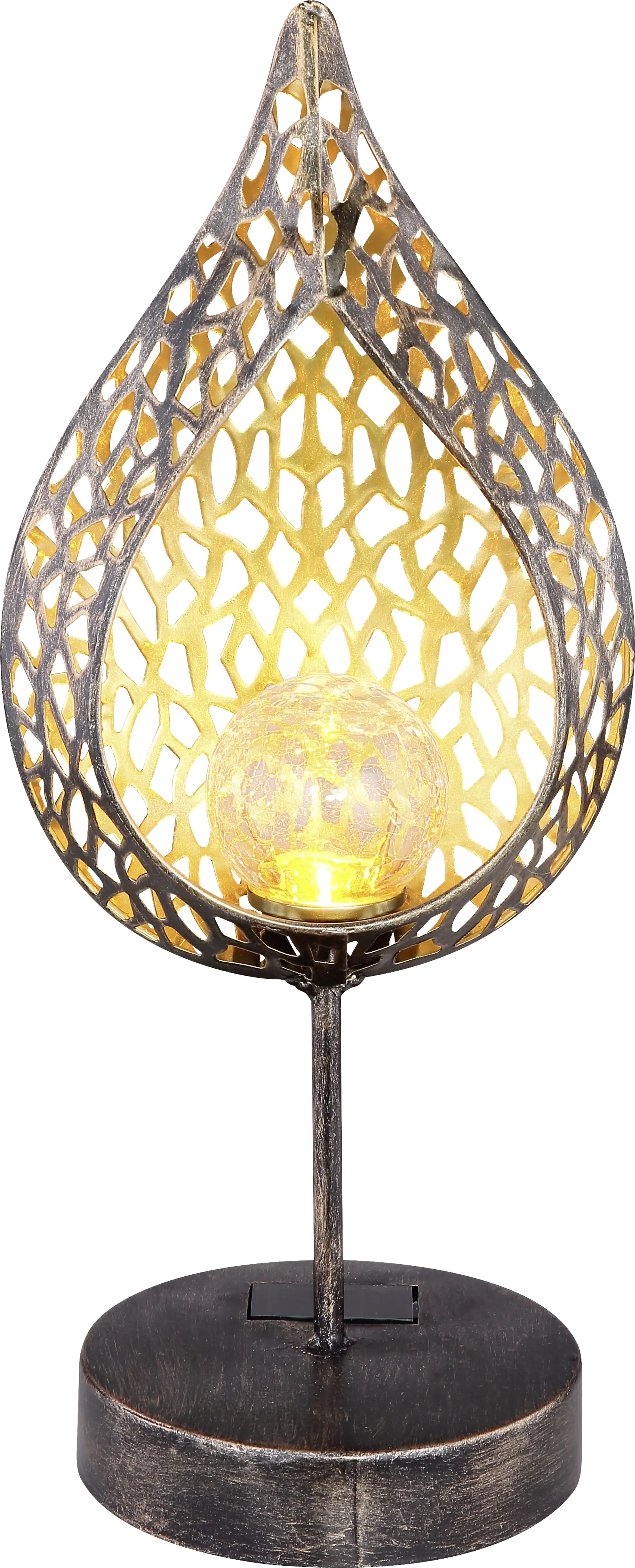 Globo LED Solarleuchte gold warmweiß