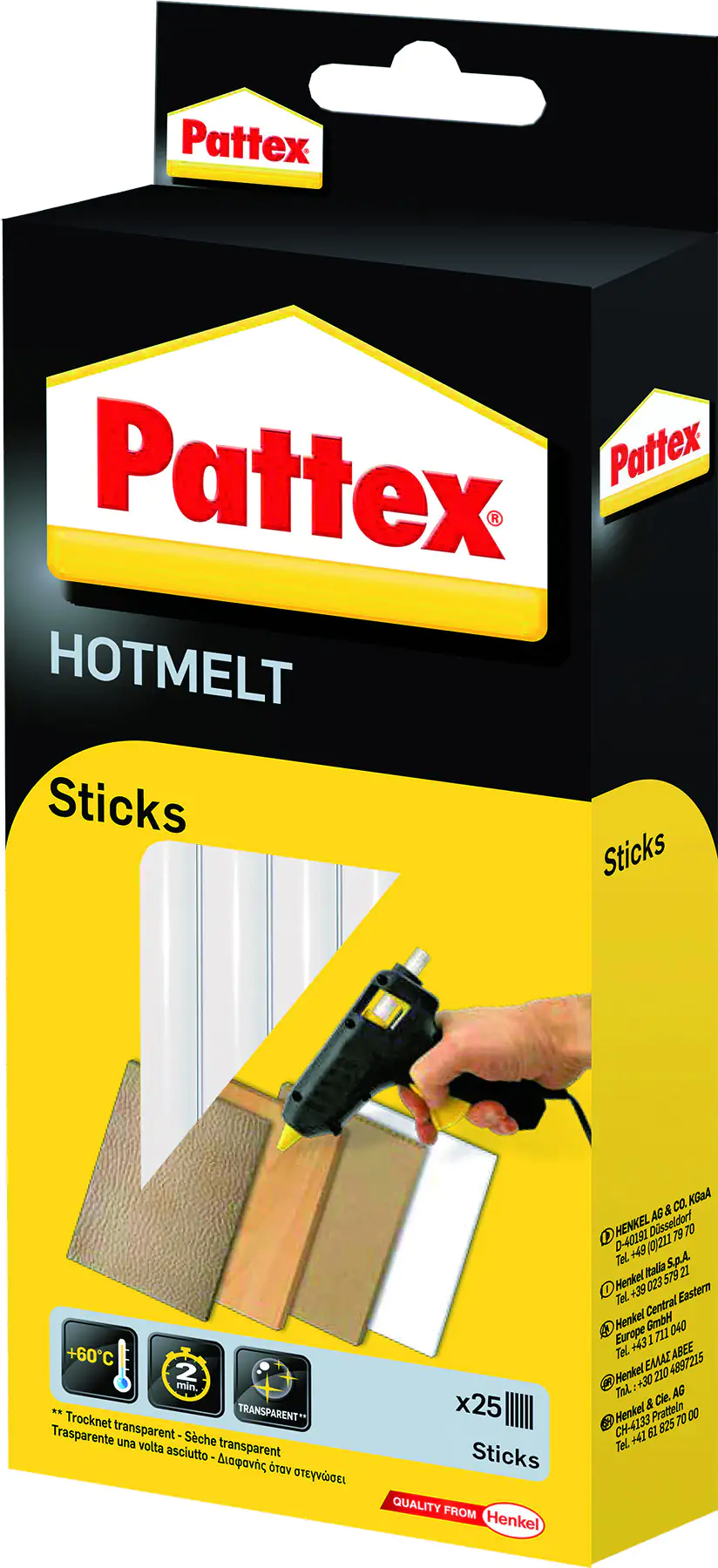 Pattex Holtmelt Heißklebesticks transparent, 25 Stück Pattex Holtmelt Heißklebesticks transparent, 25 Stück