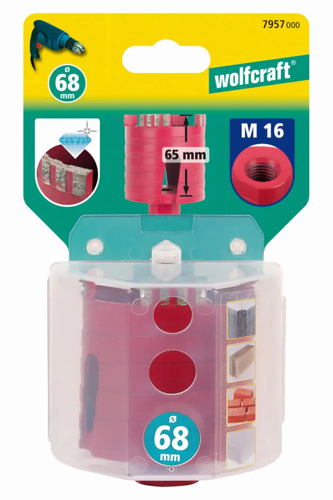 Wolfcraft Diamant-Hohlbohrkrone Ø 68 mm Diamant