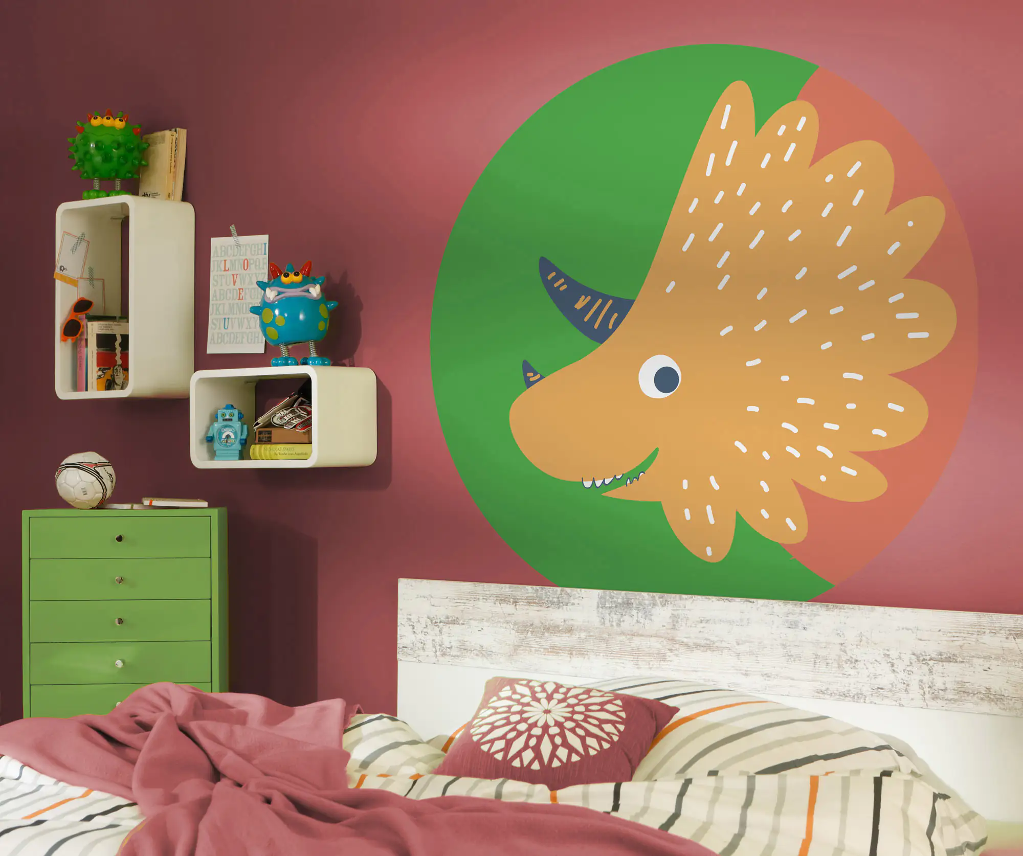 Komar Vlies Fototapete Dot Little Dino Trice Ø 128 cm, selbstklebend Komar Vlies Fototapete Dot Little Dino Trice Ø 128 cm, selbstklebend