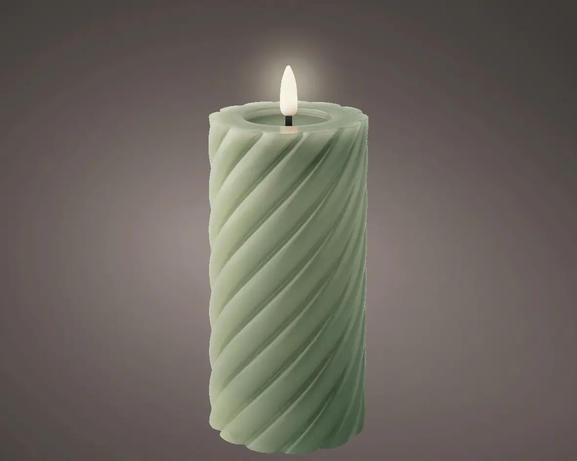 Kaemingk LED Kerze Wachs indoor grün Ø 7,5 x 17,3 cm Kaemingk LED Kerze Wachs indoor grün Ø 7,5 x 17,3 cm