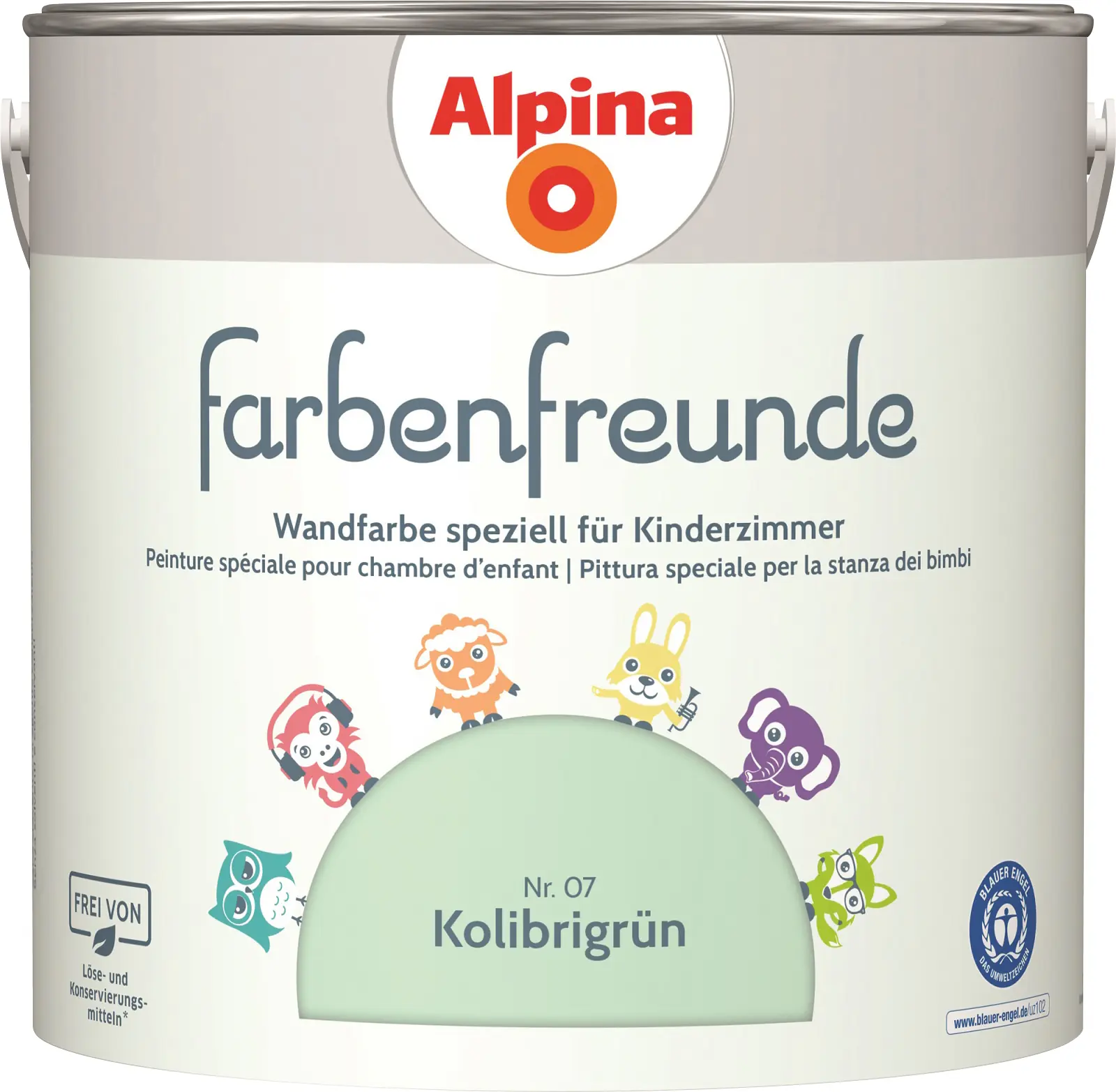 Alpina Farbenfreunde Wandfarbe Nr. 07 kolibrigrün 2,5 L matt