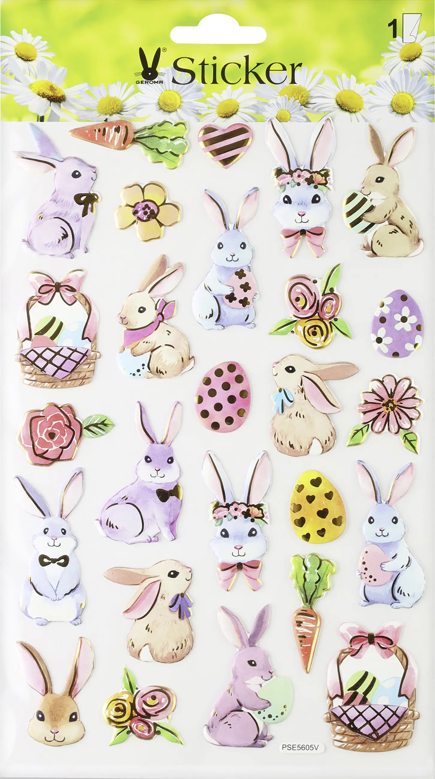 3D Sticker Ostern Hasen 3-4 cm bunt 26 Stück