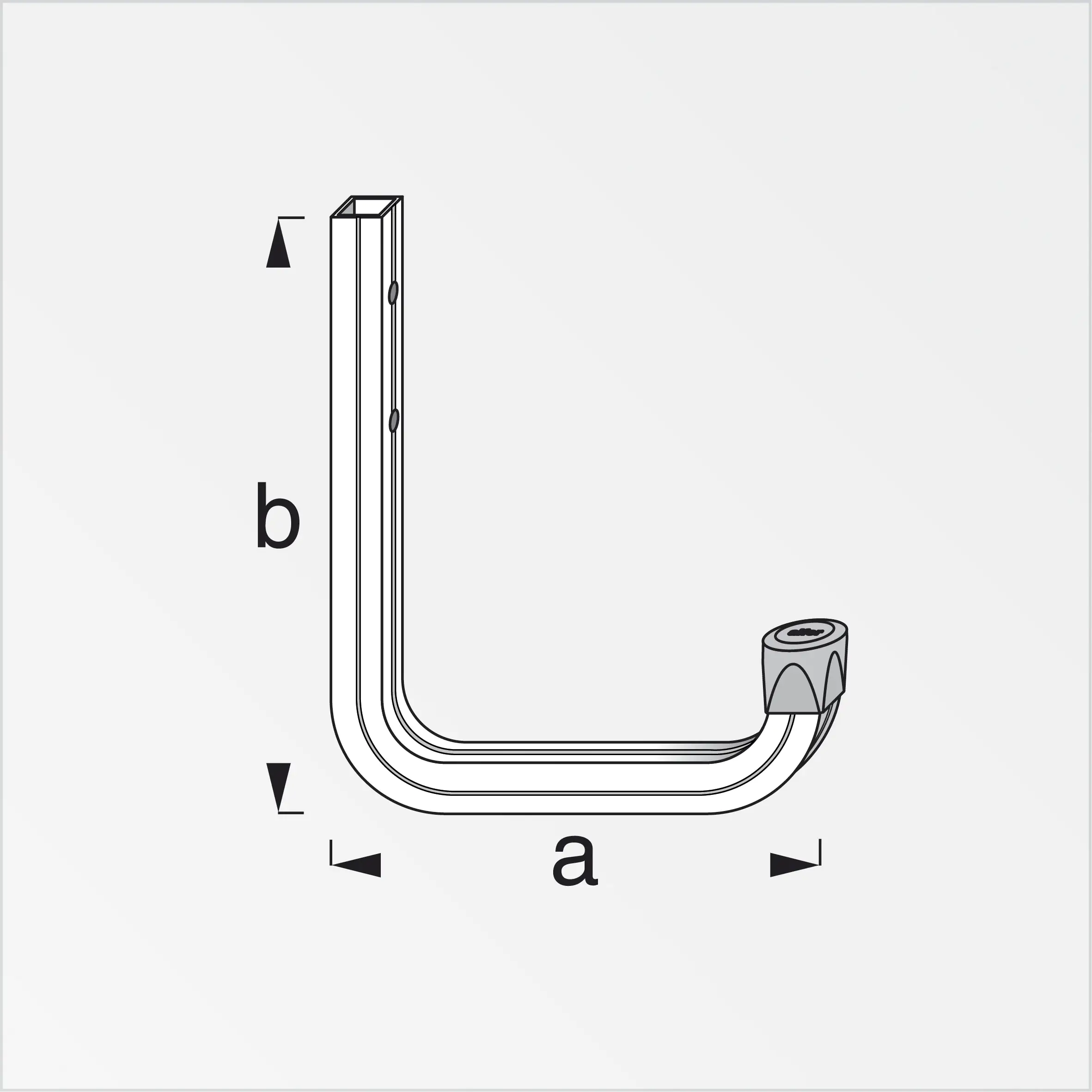 coaxis®-Wandhaken 150 mm 150 x 210 mm Aluminium roh Kappe schwarz coaxis®-Wandhaken 150 mm 150 x 210 mm Aluminium roh Kappe schwarz