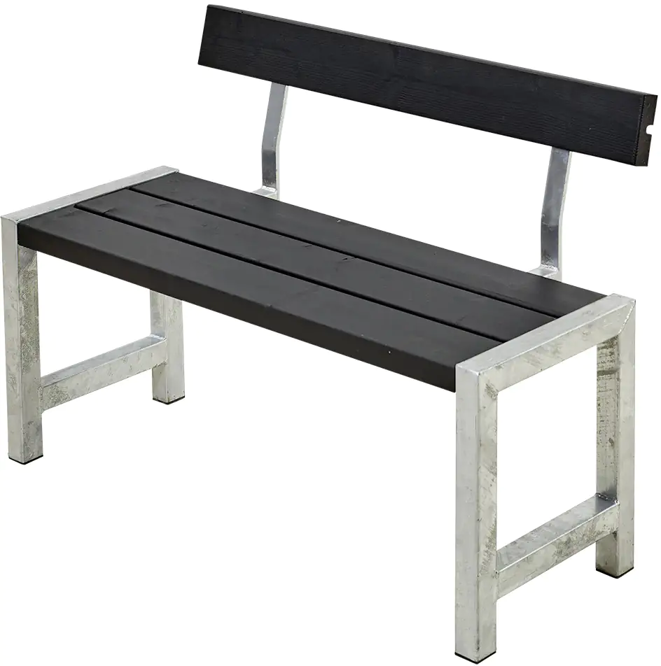 Plus Cafebank mit Rücklehne RAL 9005 Schwarz