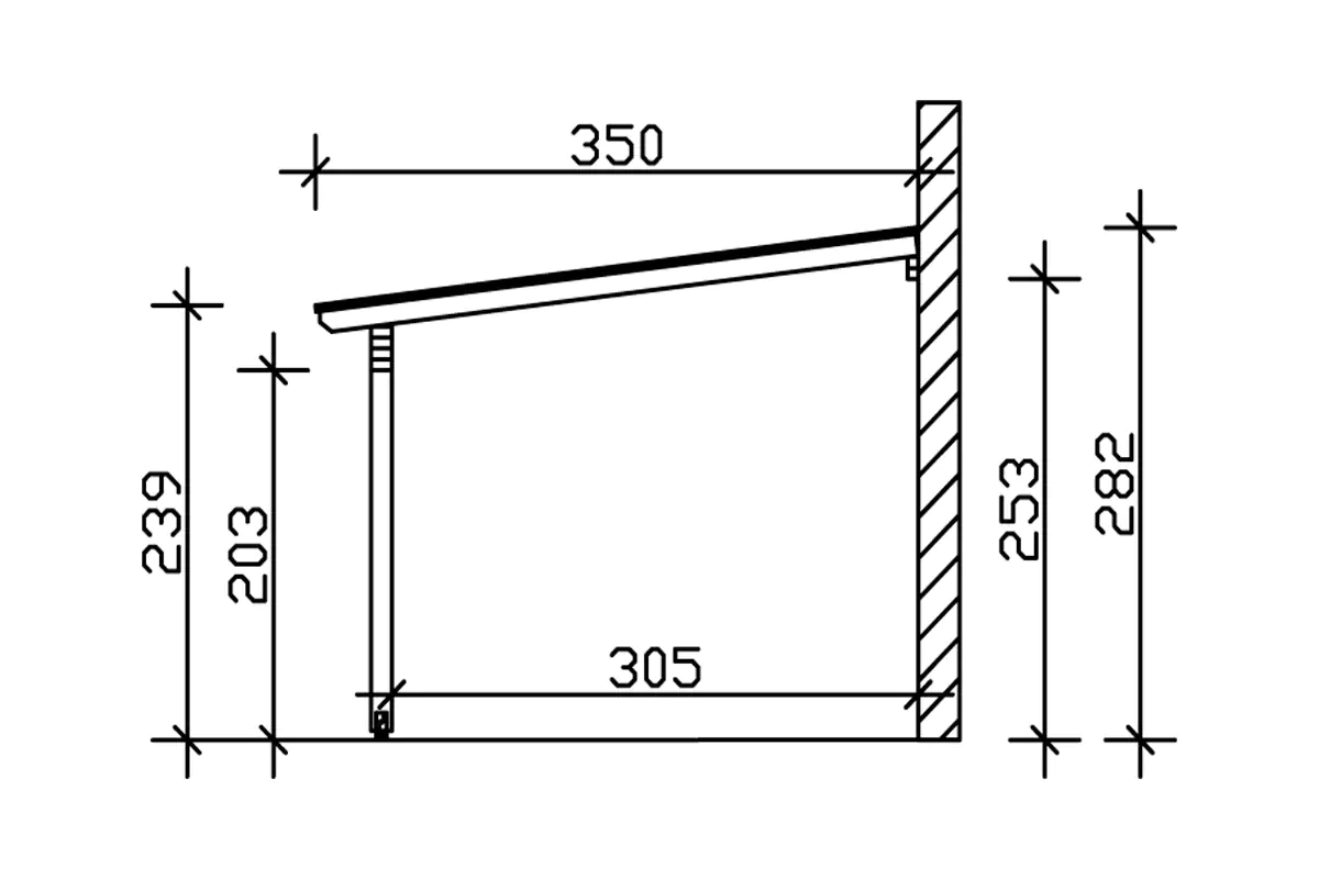 SKAN HOLZ Terrassenüberdachung Ancona 434 x 350 cm, Leimholz, natur