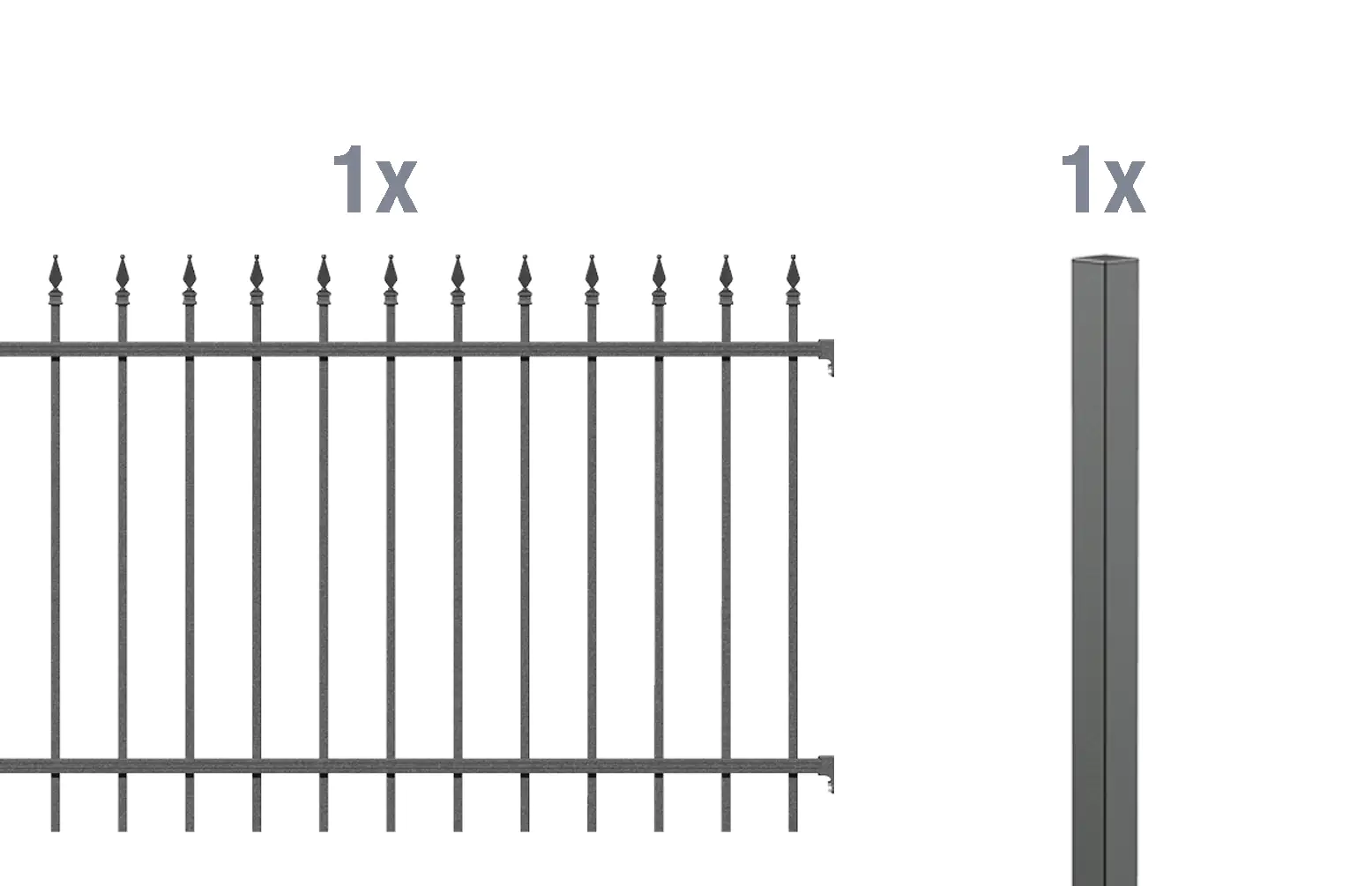 Alberts Komplettset Zaun Chaussee 2 m 120 cm anthrazit zE
