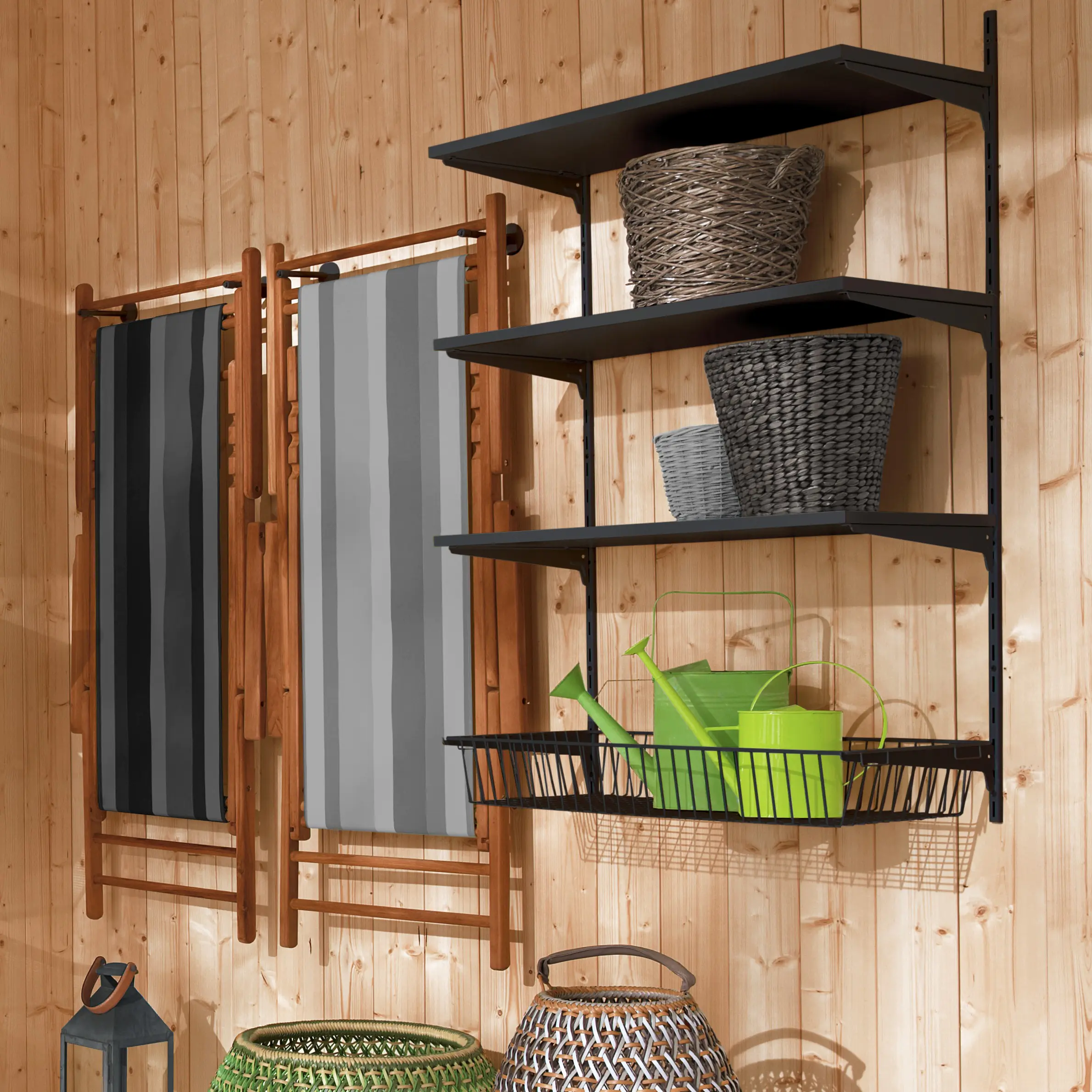 Einlochträger 1-reihig schwarz 35 x 7 cm