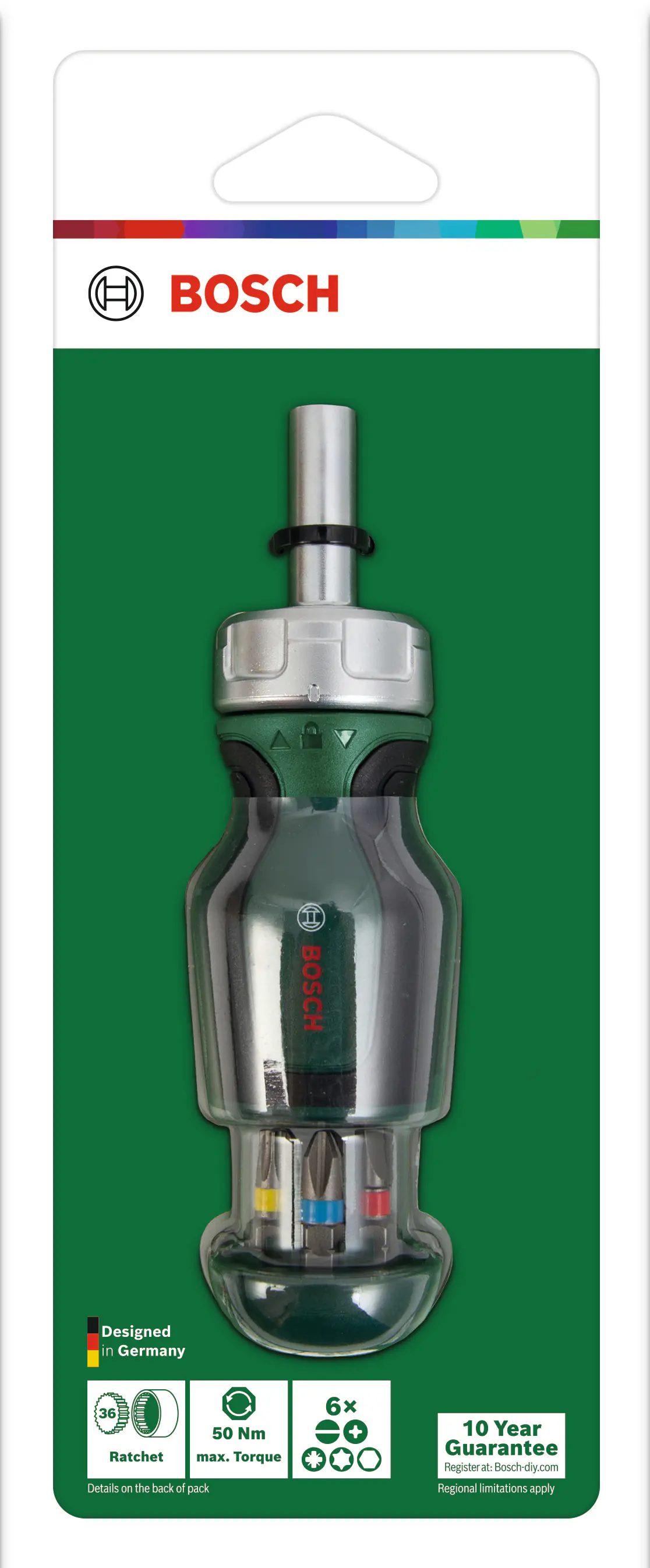 Bosch Bit-Ratschenschraubendreher Stubby inkl. 6 Bits