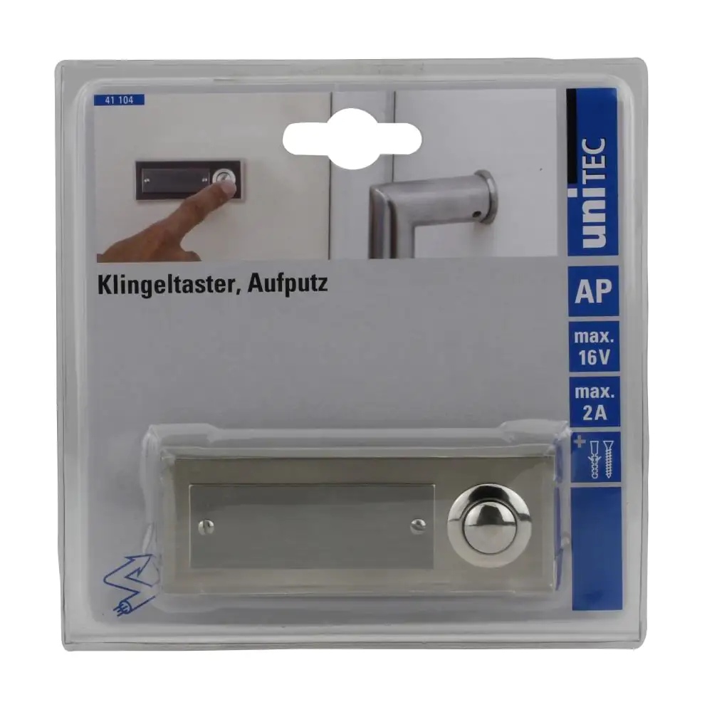 Klingel-Taster 1-fach Aufputz edelstahl Klingel-Taster 1-fach Aufputz edelstahl