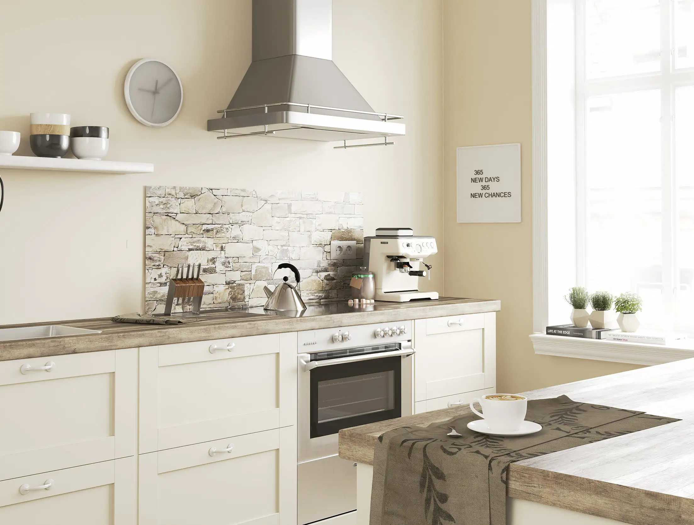 Küchenrückwand WandArt easy 200 x 58,5 cm, 3 mm, new bricks