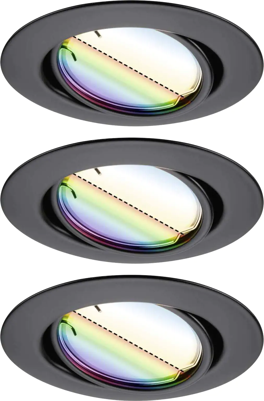 Paulmann LED Einbauleuchte Coin Base 3er Set schwarz matt Zigbee RGBW RGBW Ø 9 cm schwenkbar  Paulmann LED Einbauleuchte Coin Base 3er Set schwarz matt Zigbee RGBW RGBW Ø 9 cm schwenkbar