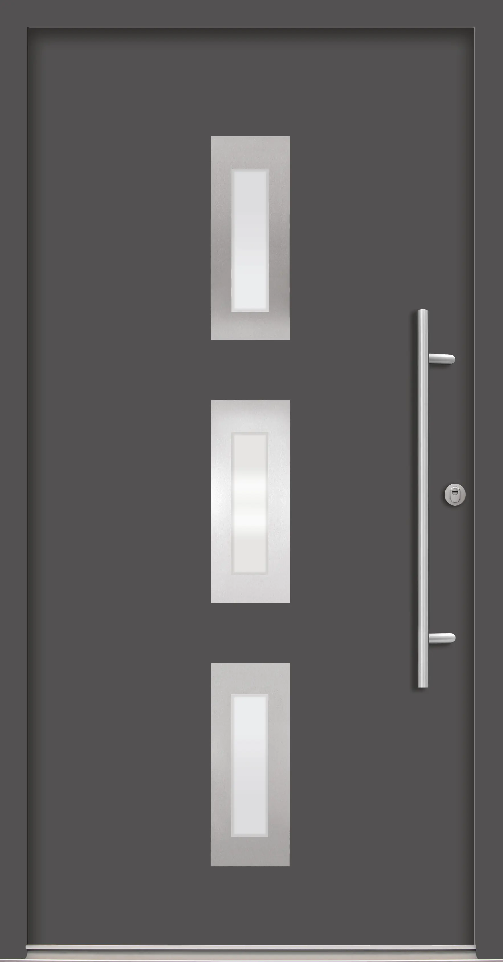 Splendoor Haustür Passivedoor Premium B02 RC2 Anthrazit DIN Rechts 100 x 210 cm