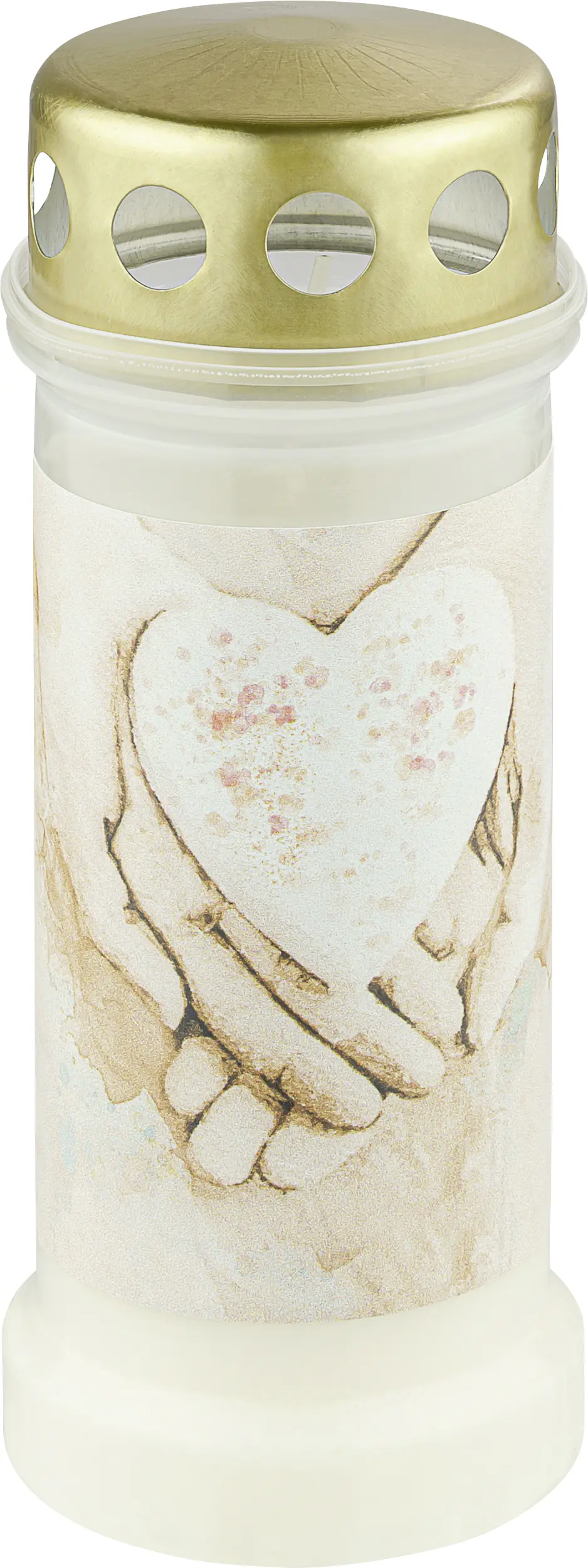 Bolsius Grablicht Nr. 6 Hände weiß mit Deckel