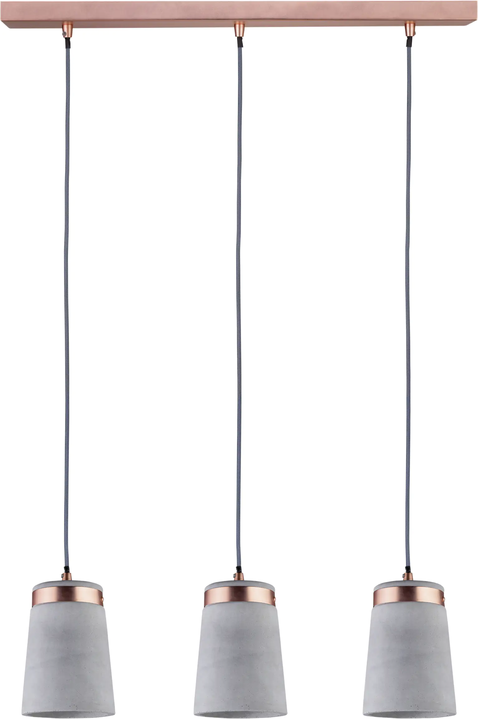 Paulmann Pendelleuchte Neordic Stig 3-flammig, grau/kuper matt