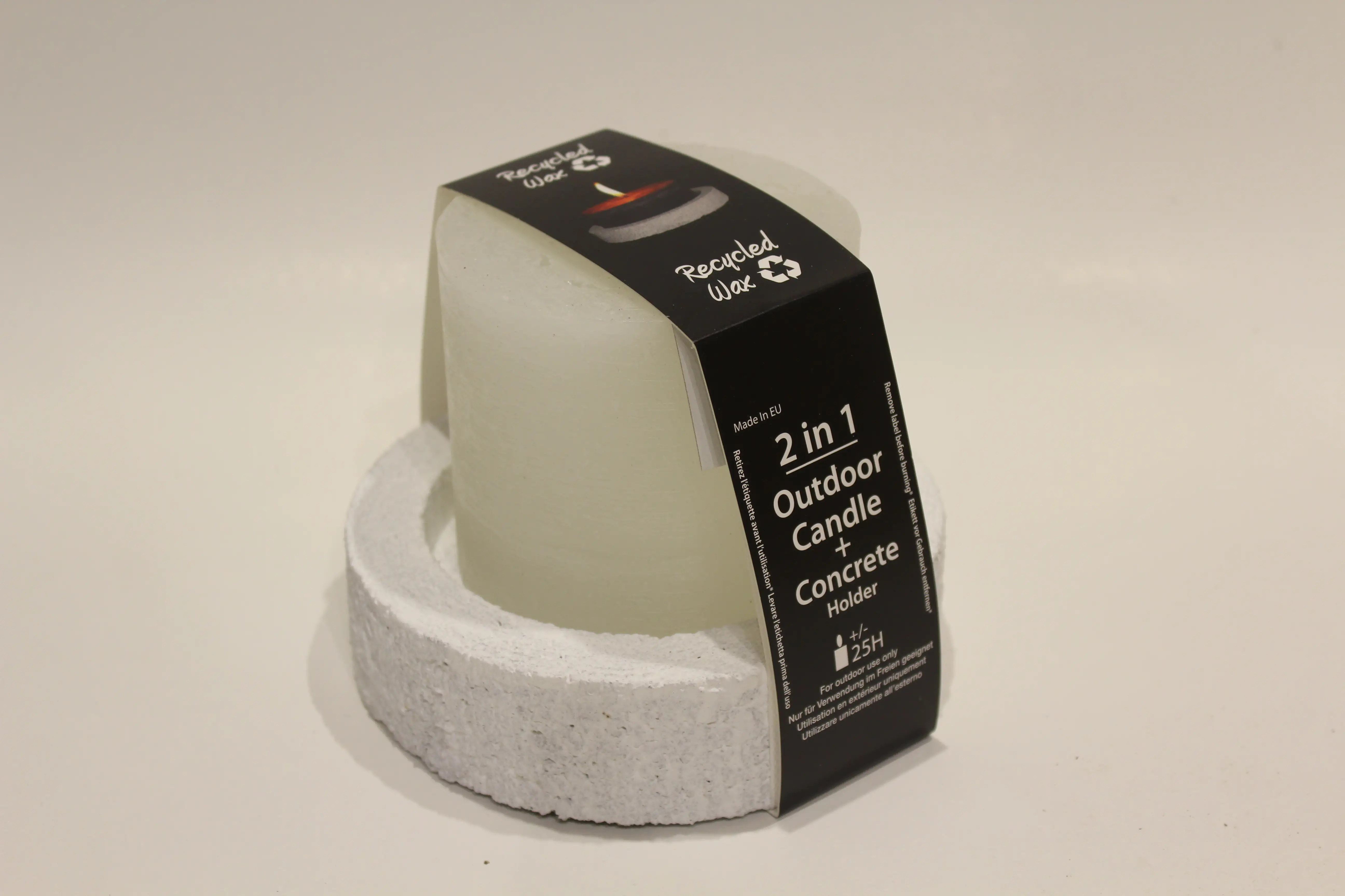 House of Rustic Outdoorkerze Rustik Betonkerzenständer Ø 10 x 9 cm, weiß