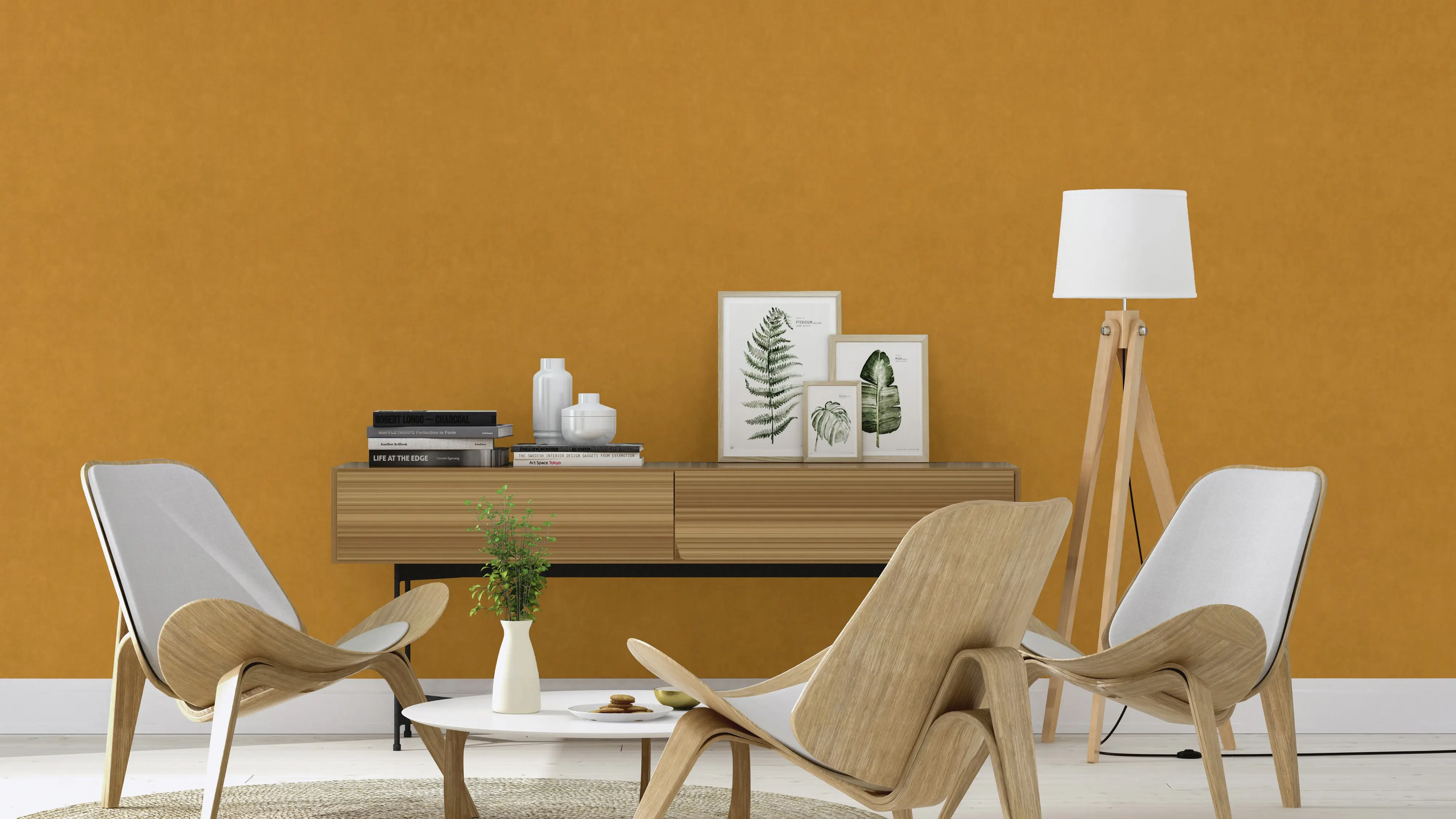 Rasch Vliestapete Paraiso Uni senfgelb 10,05 x 0,53 m