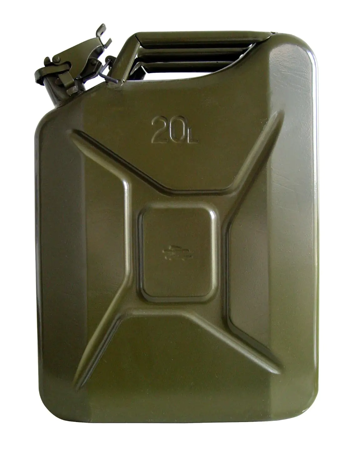 Benzinkanister Stahlblech, oliv 5L/10L/20L - 5L Masse: 23 cm x 12 cm x 31  cm, Matériel pionnier - Gallus Hautle AG