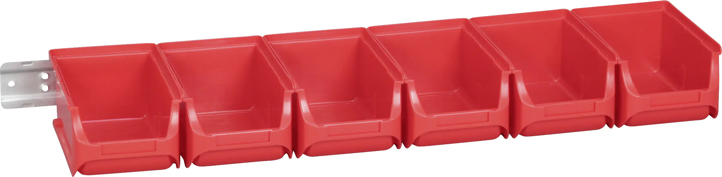 Allit Sichtboxen-Set ProfiPlus Set 2/7 rot mit Metallschiene 4,8 l