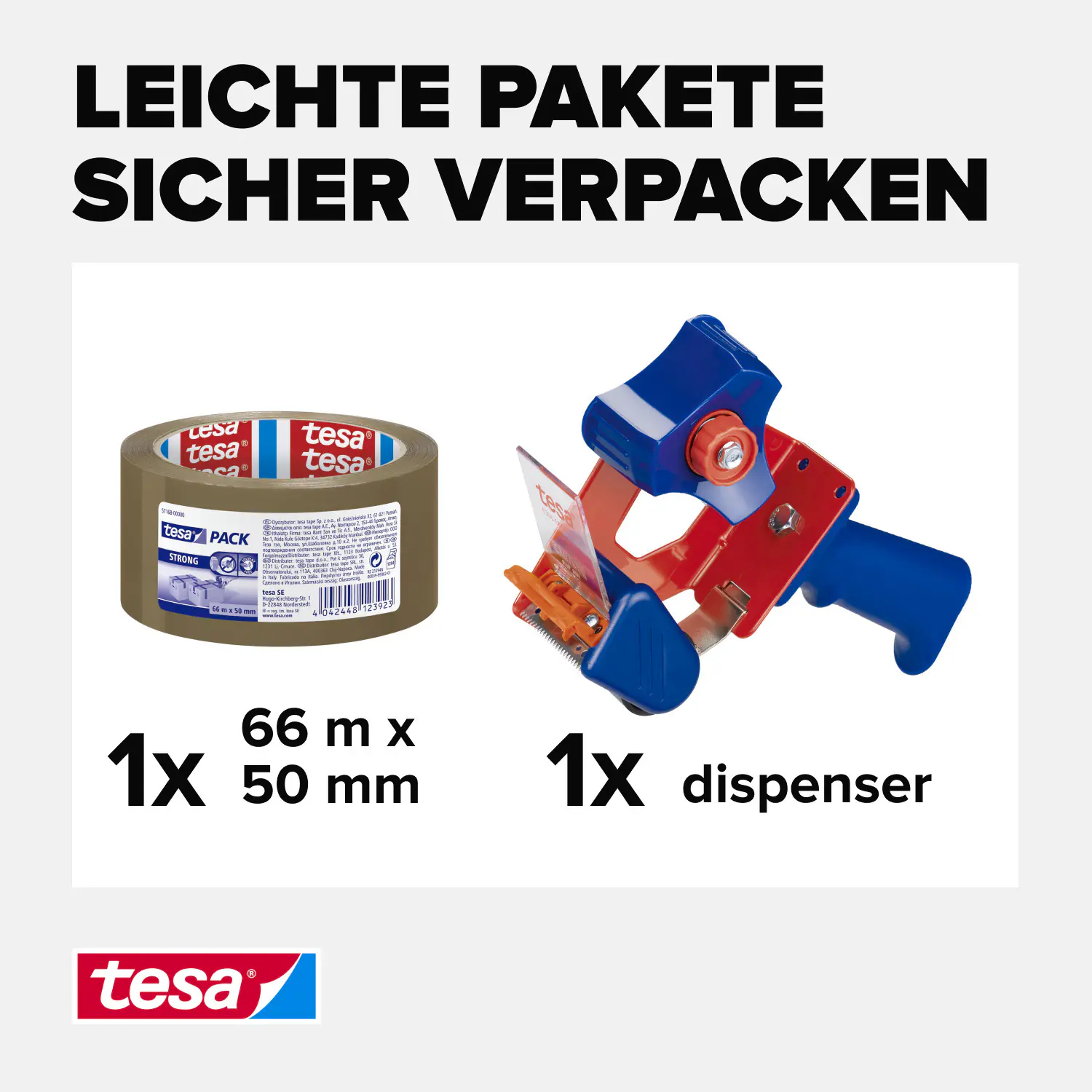 tesa Pack Strong 66 m x 50 mm, braun