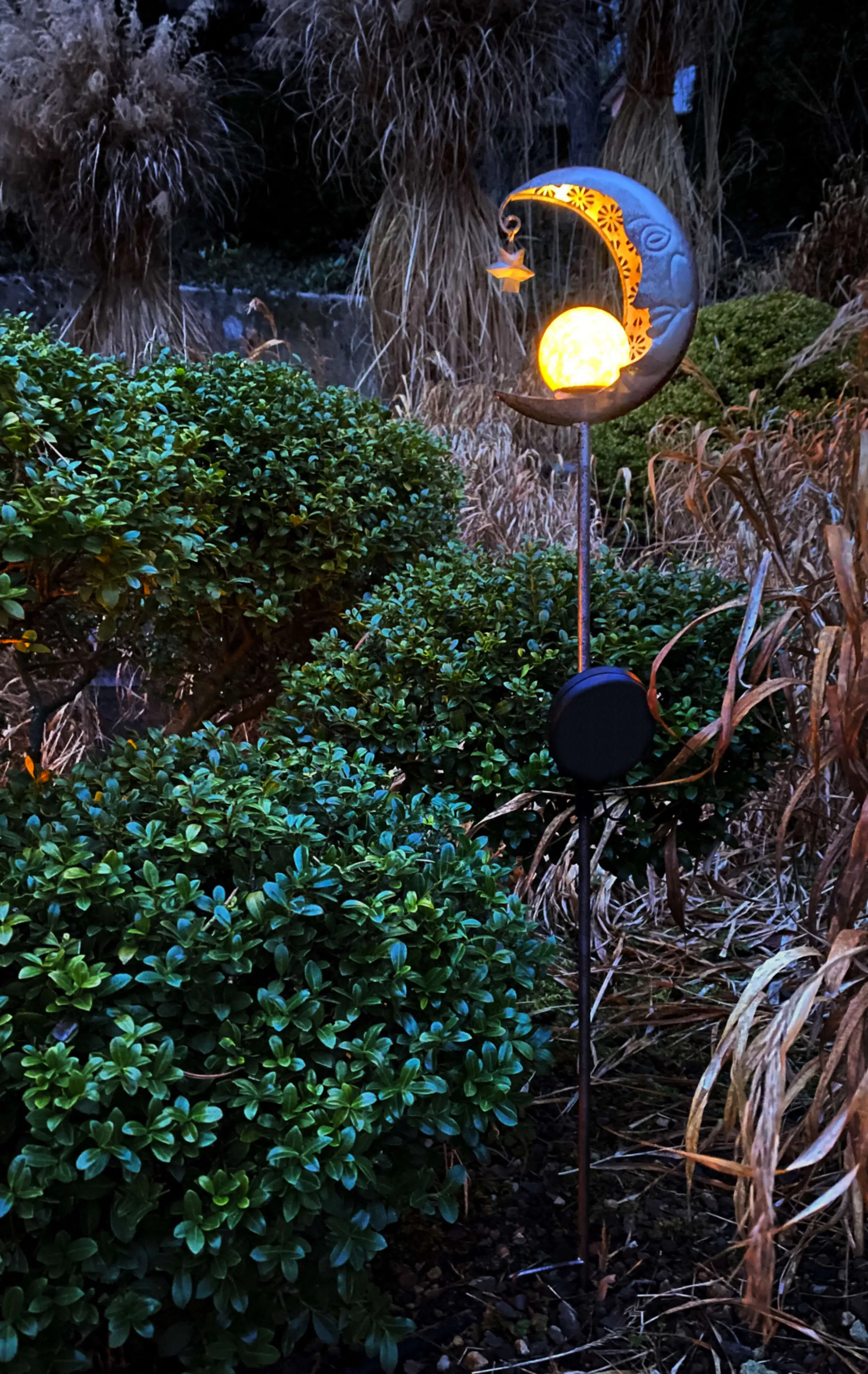 Näve Solar-Gartenleuchte LED Mond 87,5 cm silber