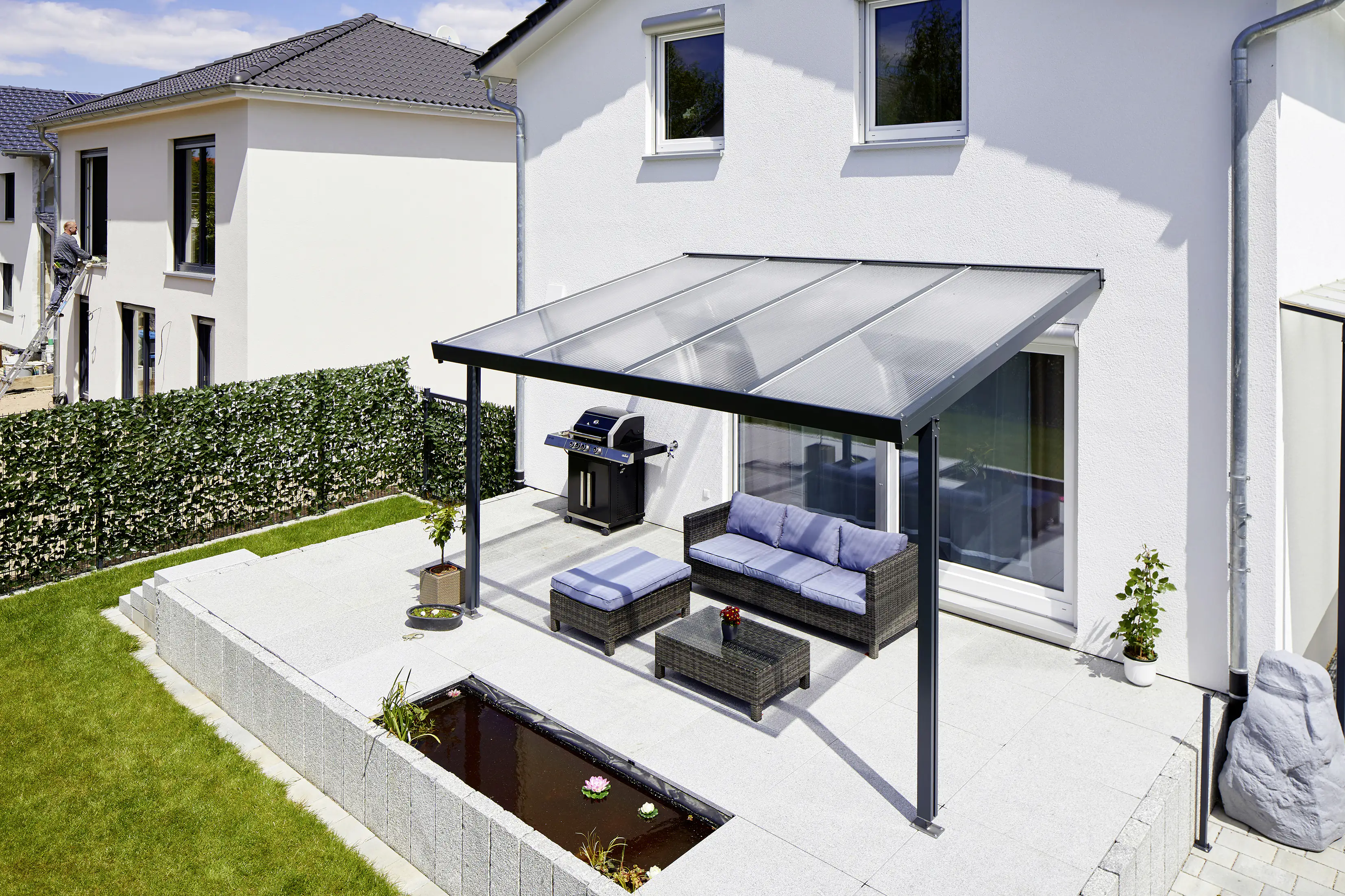 Gutta Premium Terrassendach 410,2 x 406 cm weiß PC klar 16 mm Gutta Premium Terrassendach 410,2 x 406 cm weiß PC klar 16 mm