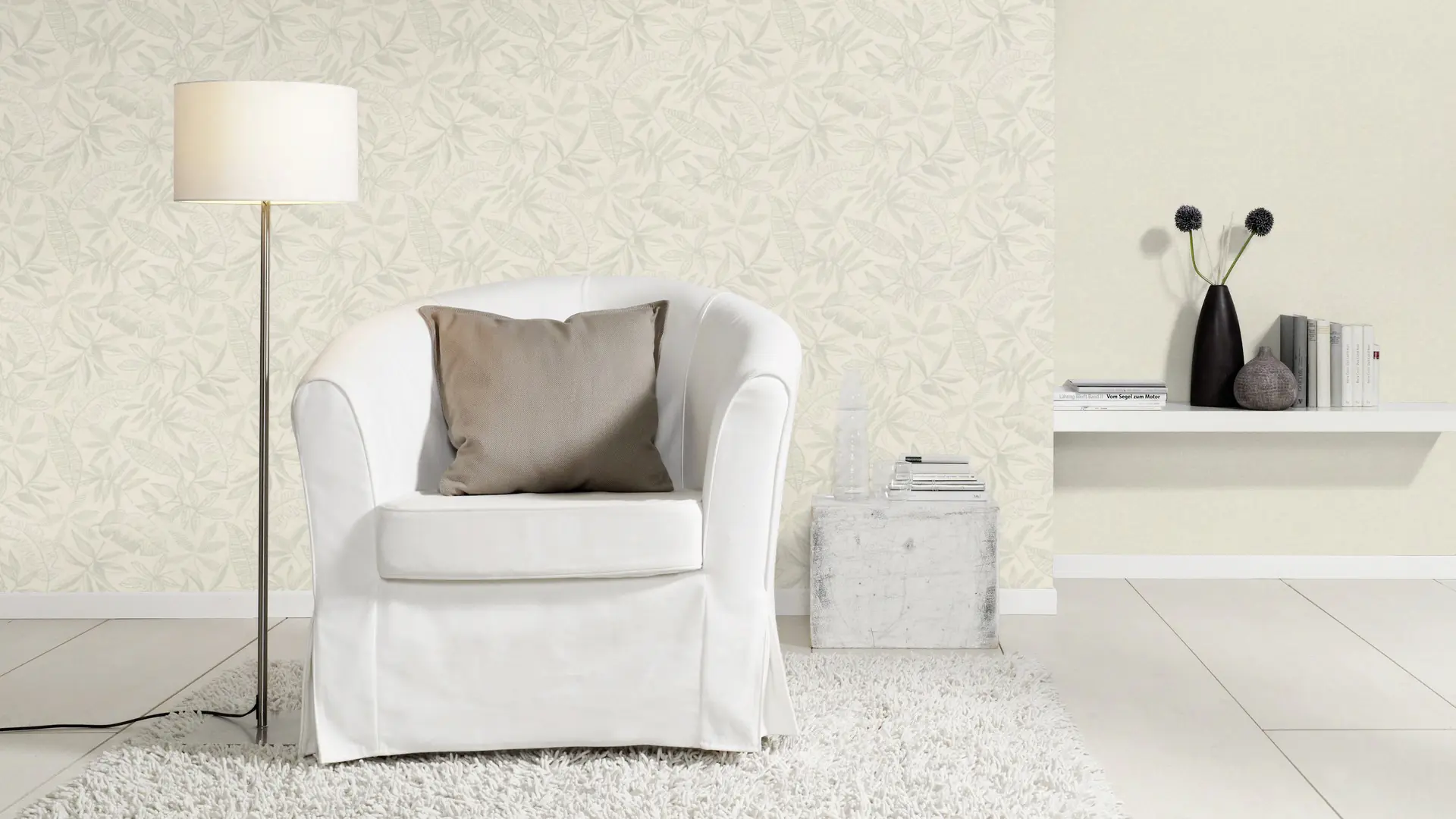 Schöner Wohnen Vliestapete Blätter beige salbei 10,05 x 0,53 m