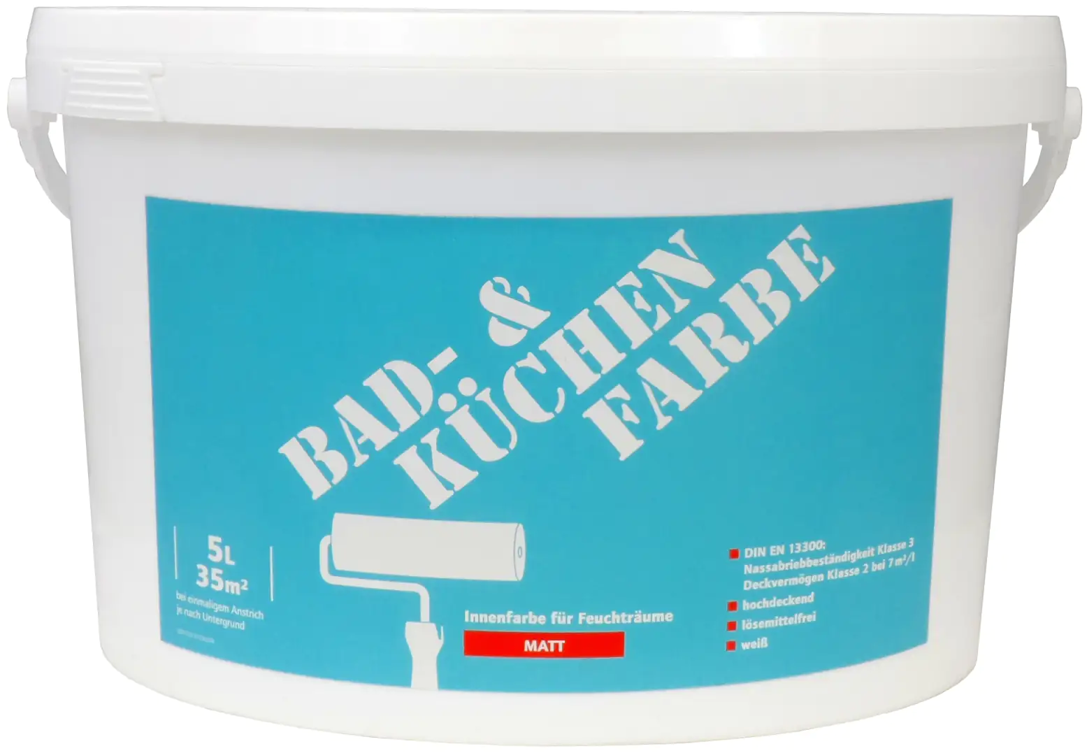 Wilckens Wandfarbe für Bad + Küche 5 L weiß