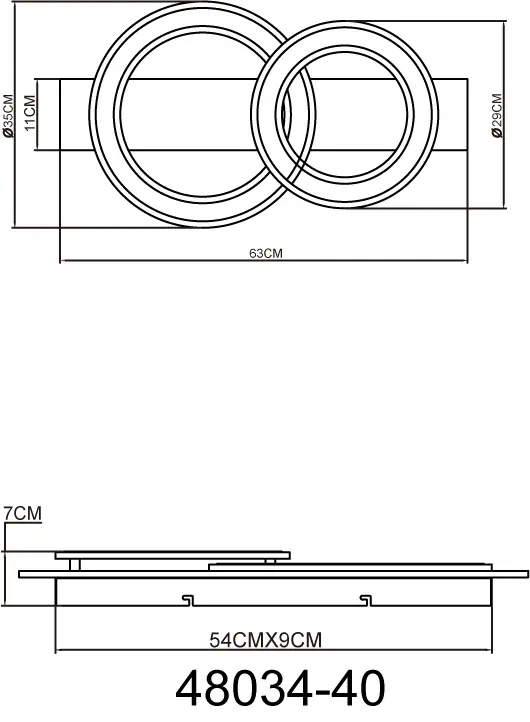 Globo Deckenleuchte Jayden 63 x 35 L x B anthrazit warmweiß