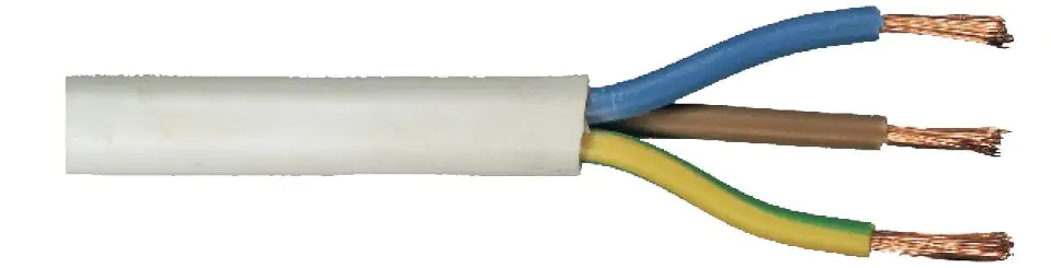 Schlauchleitung H05VV-F 3 x 1,5 - 1 Meter, weiß