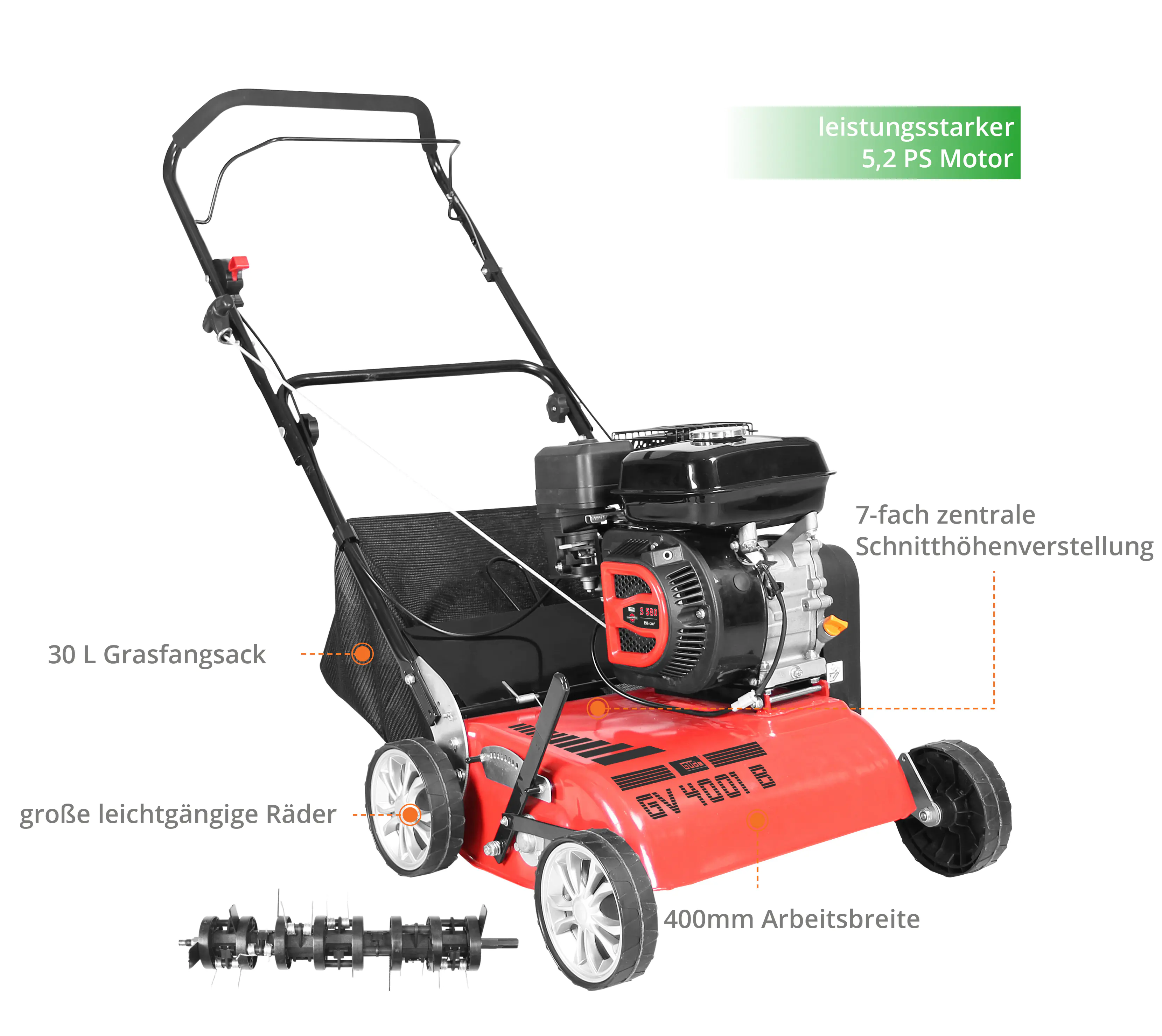 Güde Benzin-Vertikutierer GV 4001 B 3,8 kW, 40 cm Arbeitsbreite Güde Benzin-Vertikutierer GV 4001 B 3,8 kW, 40 cm Arbeitsbreite