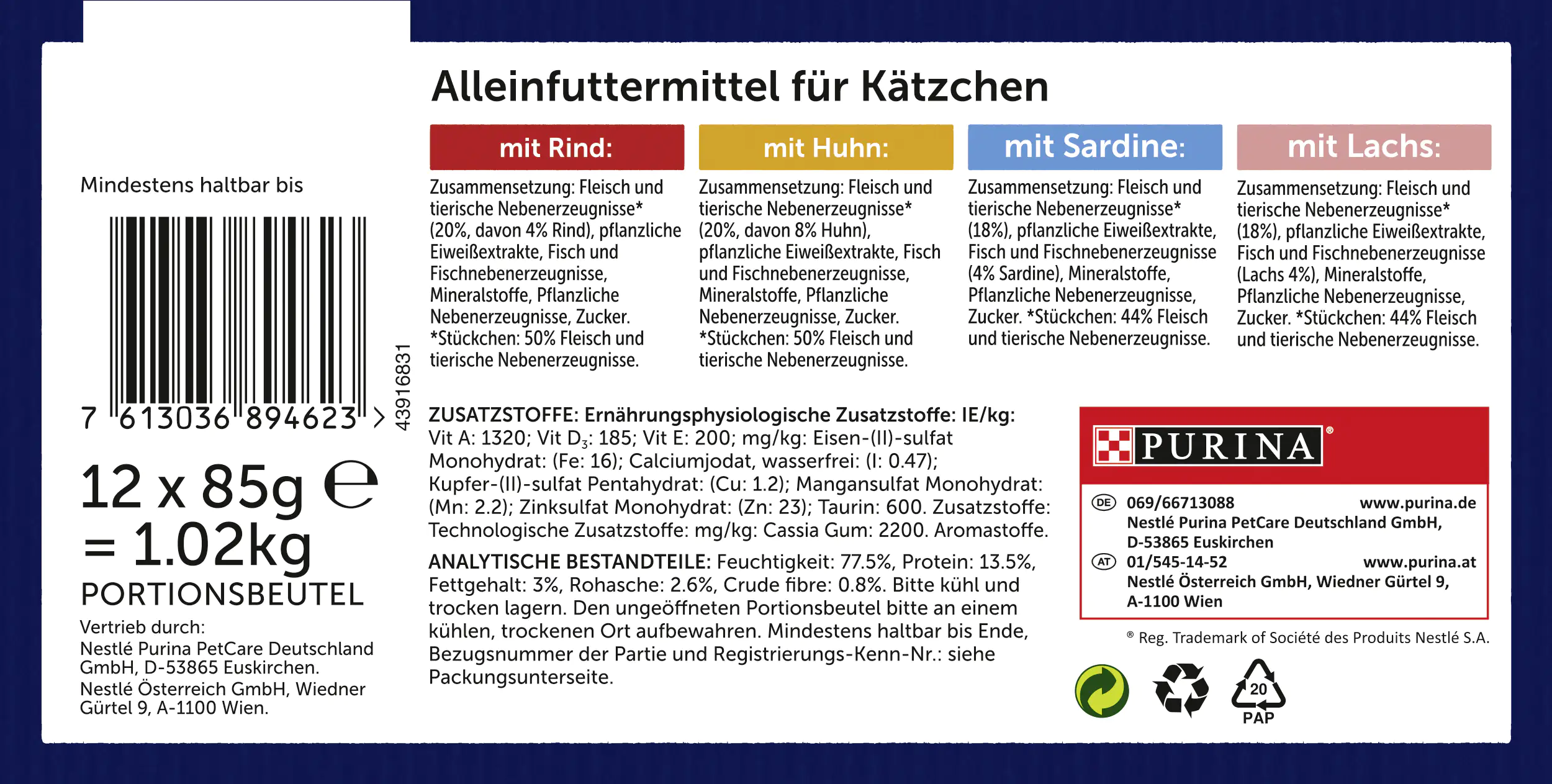 7613036894623_2076864 Felix Junior Gemischte Vielfalt in Gelee Katzenfutter 12 x 85g