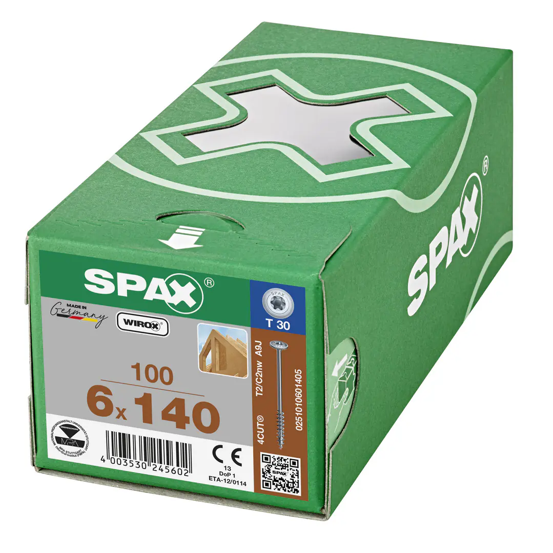 Spax Holzbauschrauben 6.0 x 140 mm TX 30 Tellerkopf - 100 Stk.