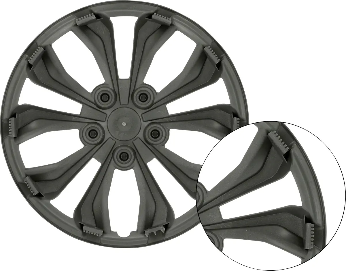 Unitec Radzierblende Daytona 40 cm (16 Zoll) schwarz silber 4 Stück
