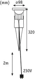 Paulmann Lichtspieß Garten Spot Light max. 1 x 28W, 230V, GU10 Alu