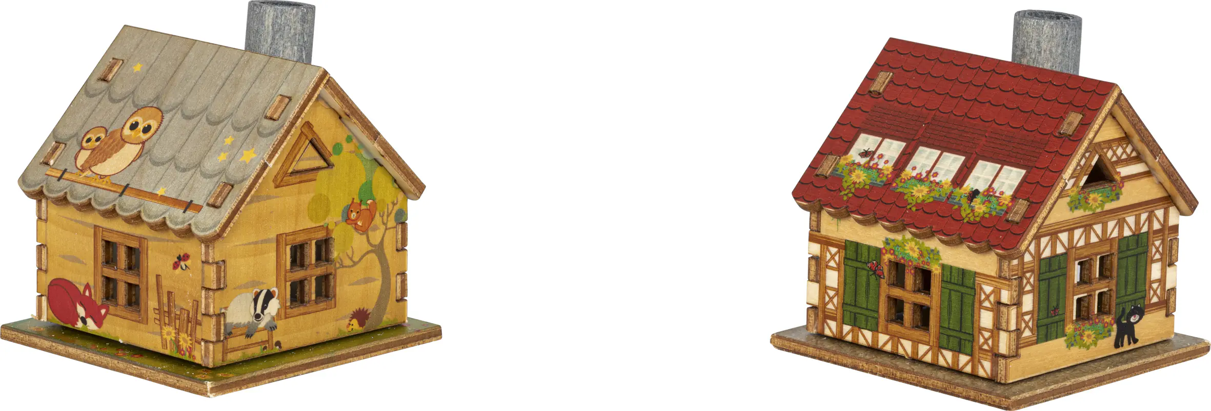 Saico Räucherfigur Haus Holz 7 cm 2-fach sortiert 