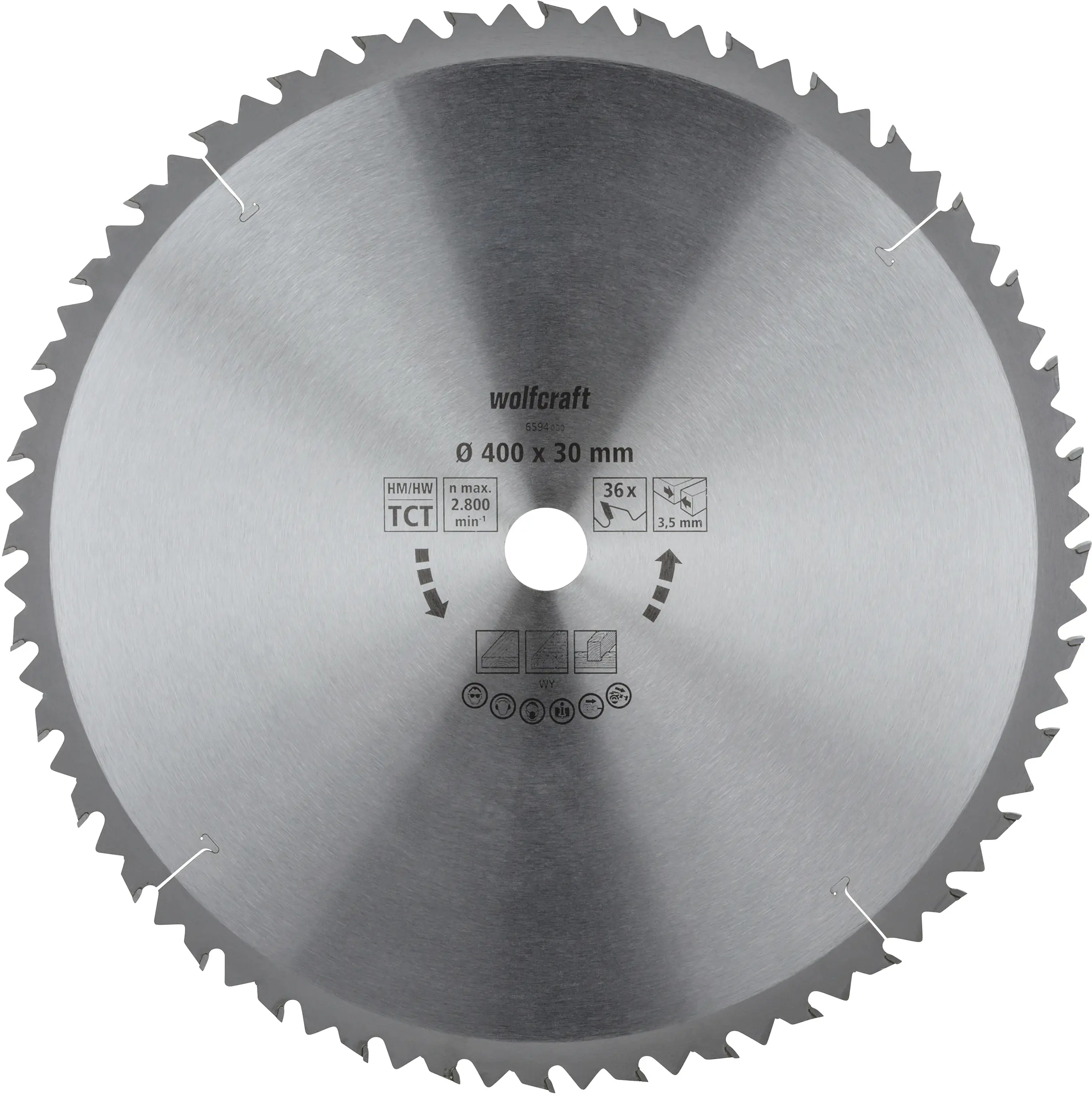 Wolfcraft Kreissägeblatt 400 mm 36 Zähn Hartmetall