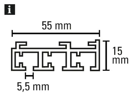 Gardinia Schiene für Flächenvorhang Atlanta weiß, 310 cm, 3-läufig