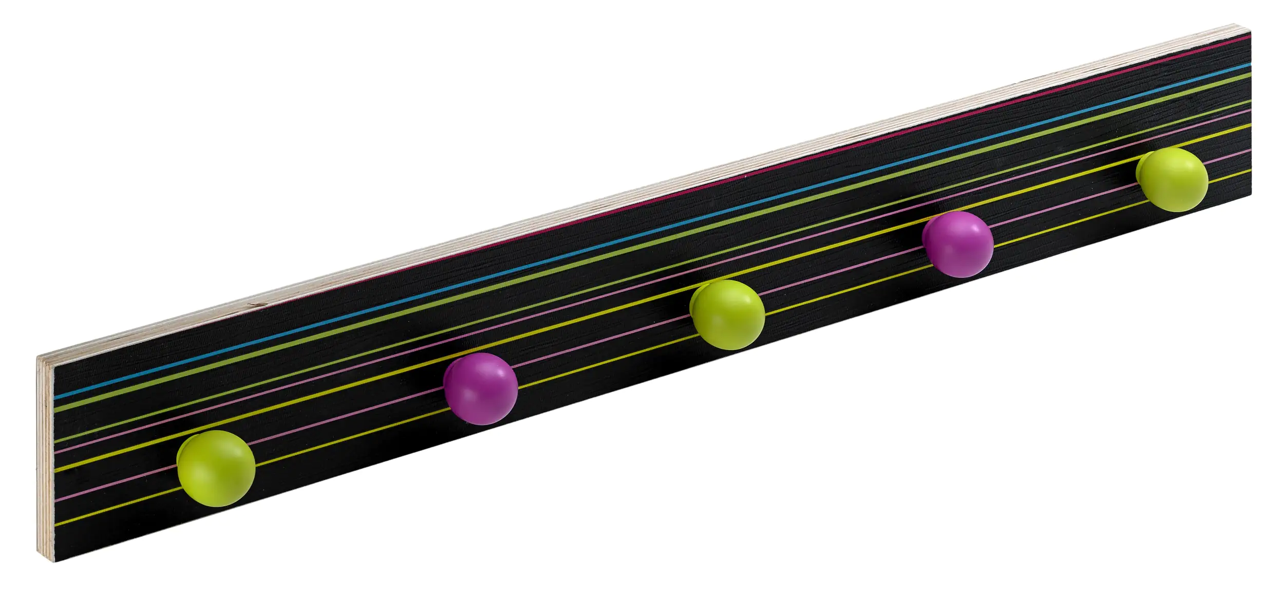 Hettich Garderobenleiste 5 Haken 75,0 x 10,0 x 4,8 cm schwarz