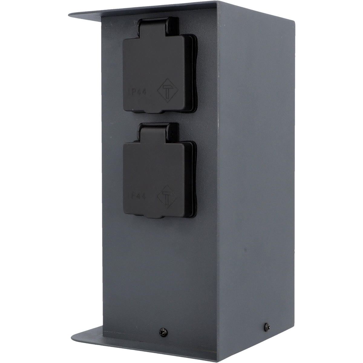 Unitec Gartensäule mit 4 Schutzkontakt-Steckdosen schwarz