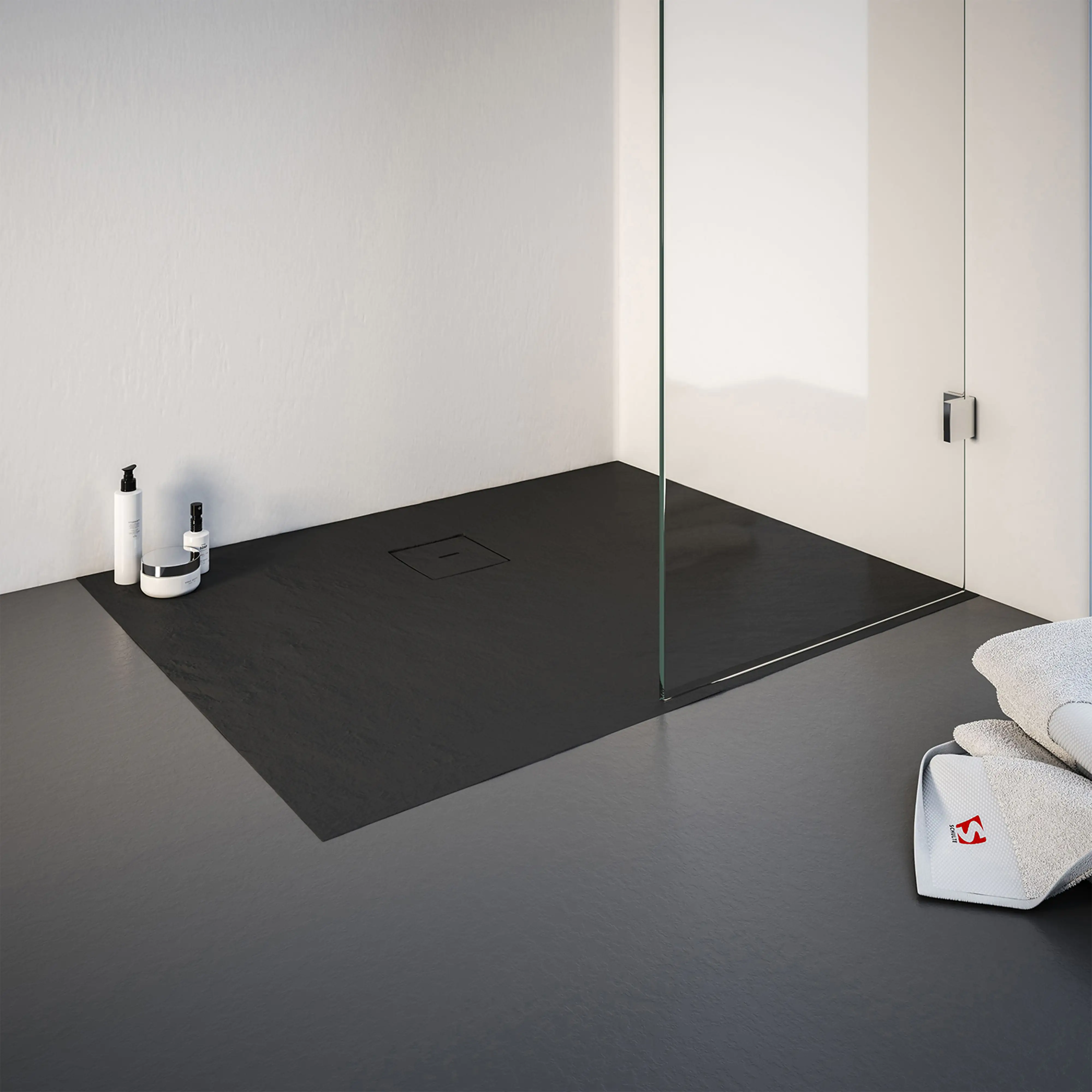 Schulte Duschwanne Steinstruktur 100 x 75 cm anthrazit